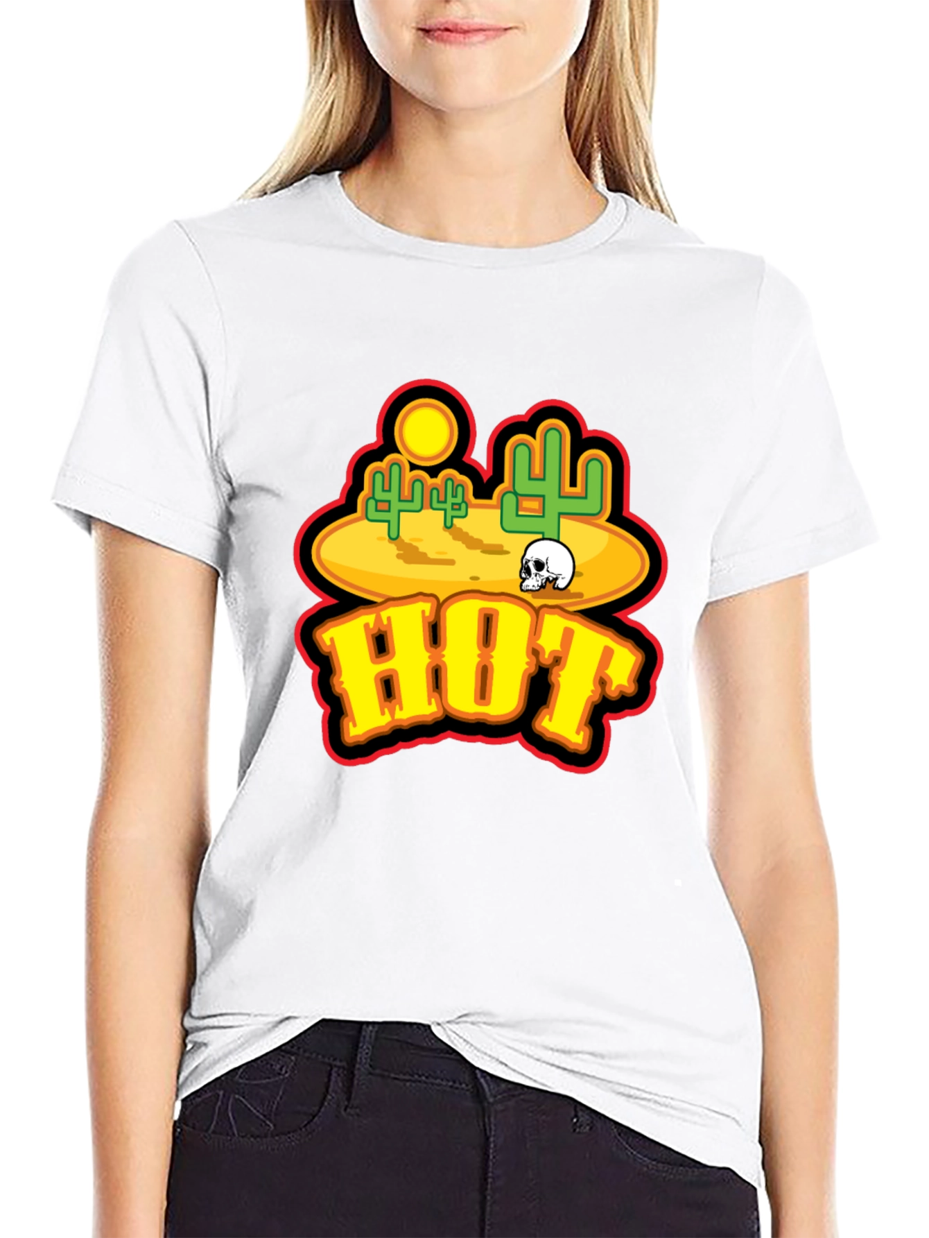 Hot Desert Skull Graphic T-Shirt