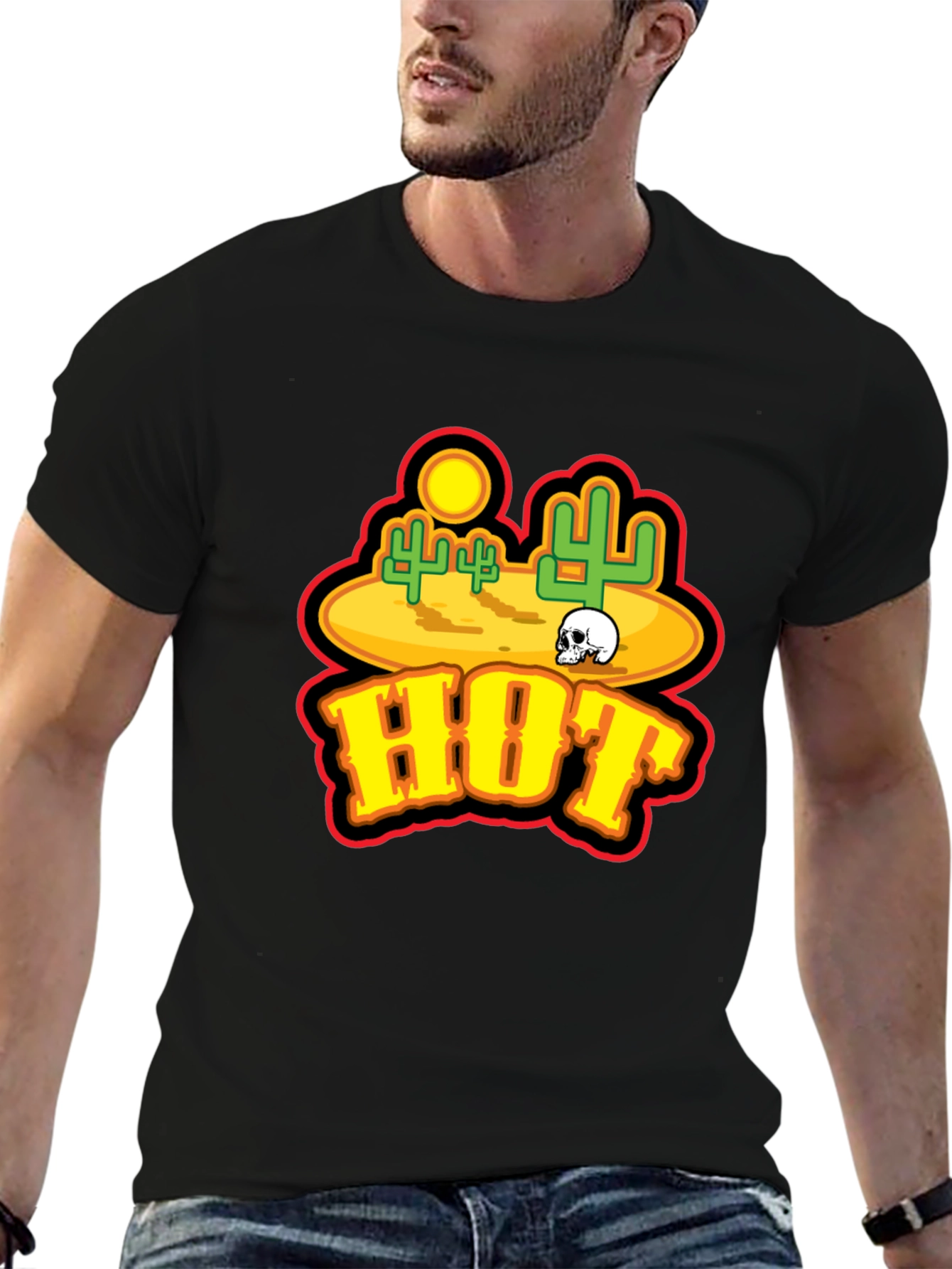 Hot Desert Skull Graphic T-Shirt