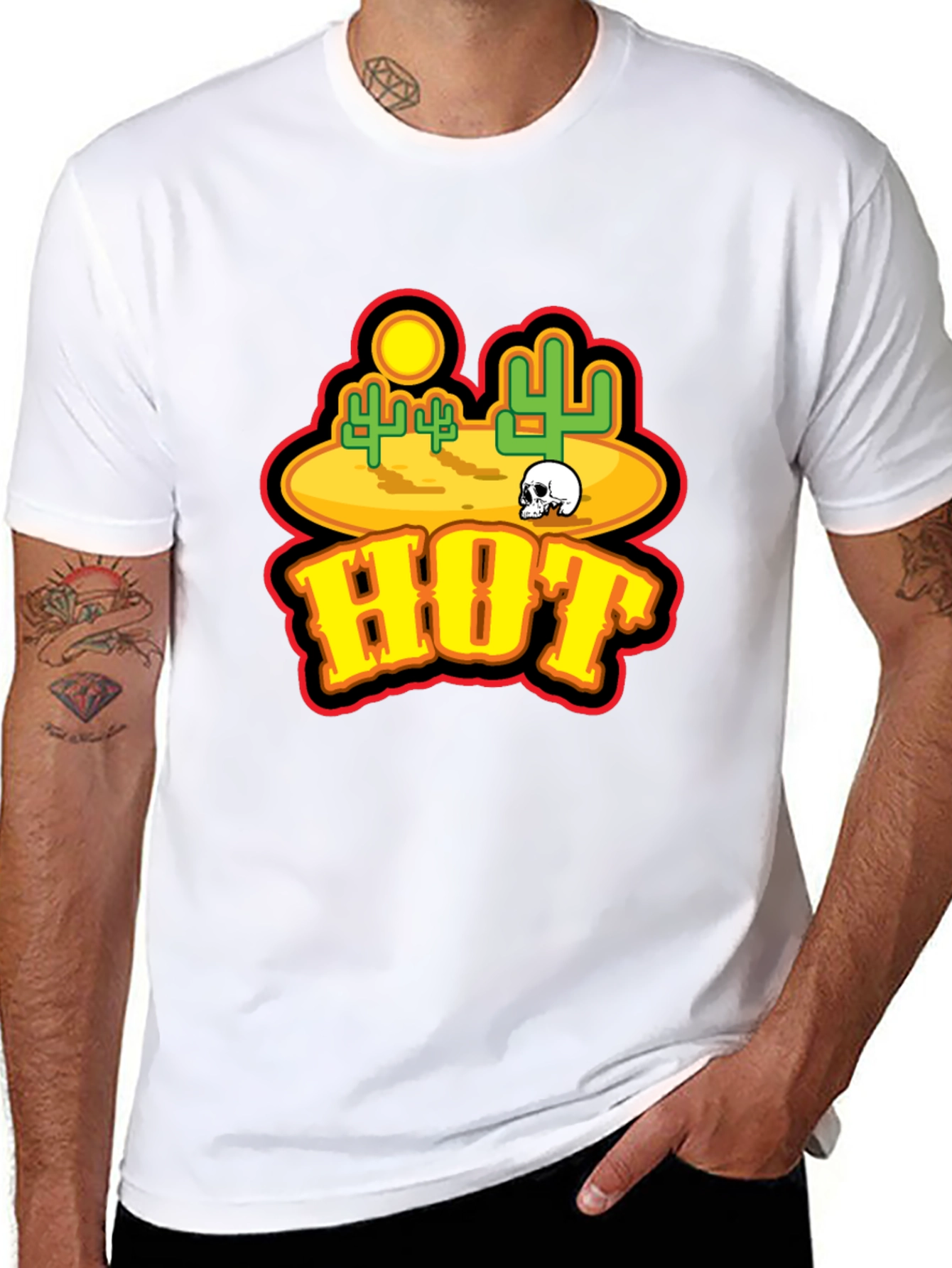 Hot Desert Skull Graphic T-Shirt