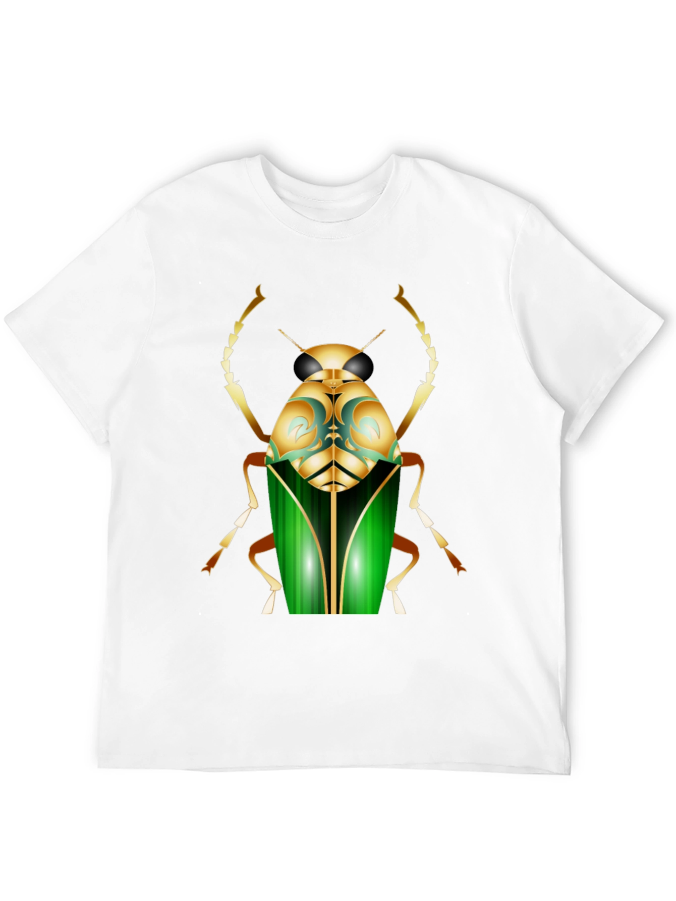 Mens Black T-Shirt with Bold Beetle Graphic