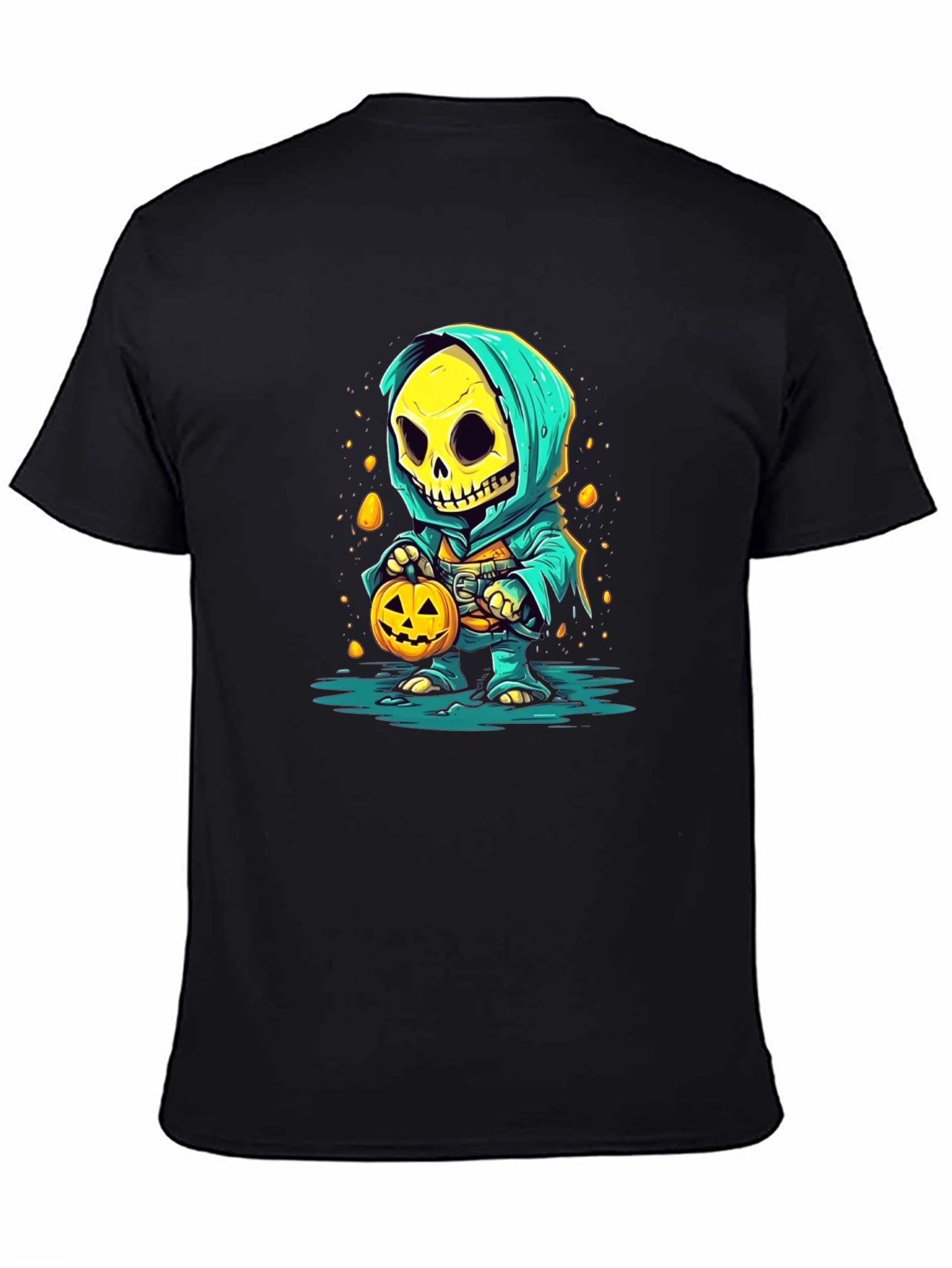 Halloween Skeleton in Hoodie T-Shirt