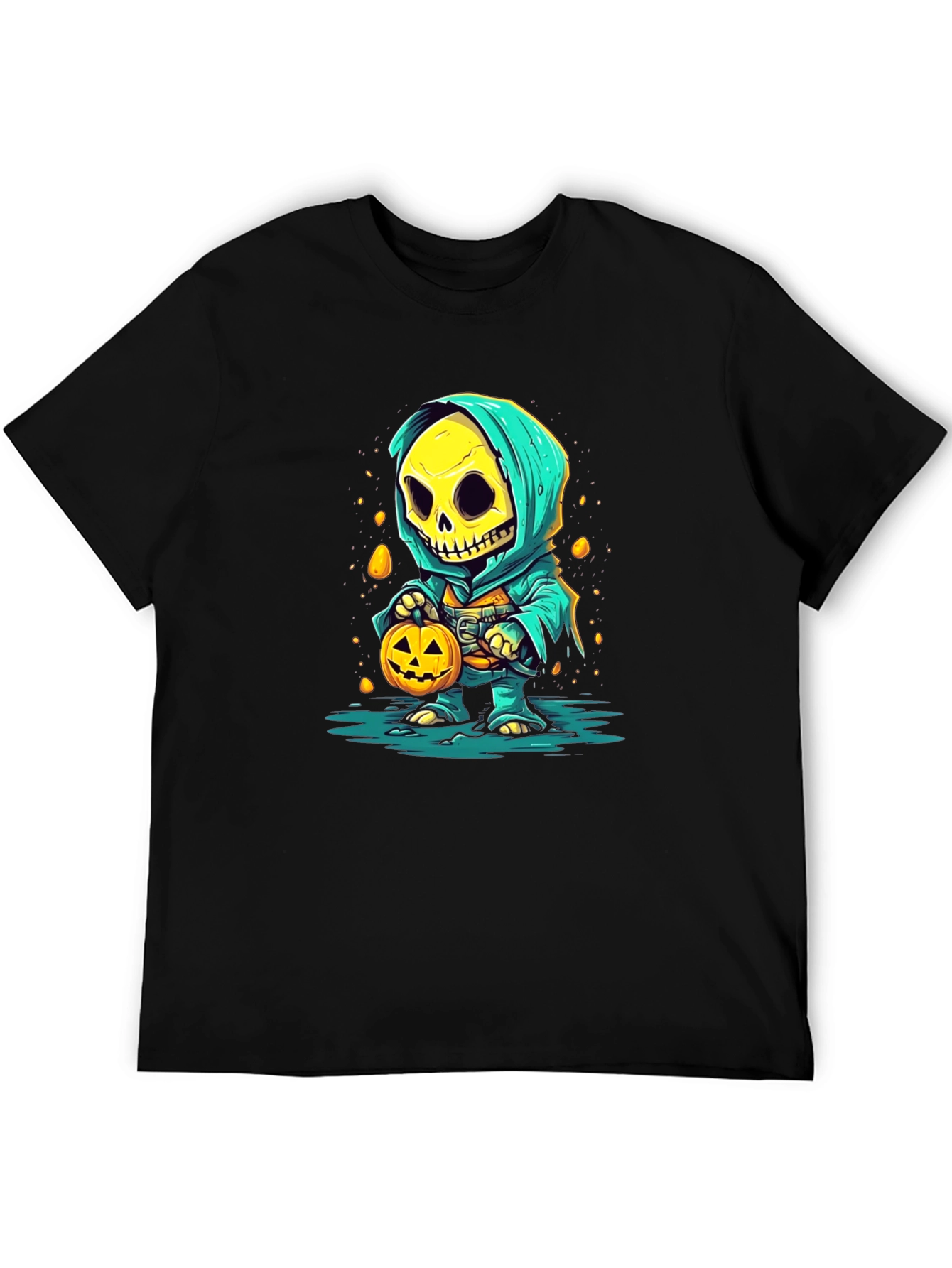 Halloween Skeleton in Hoodie T-Shirt