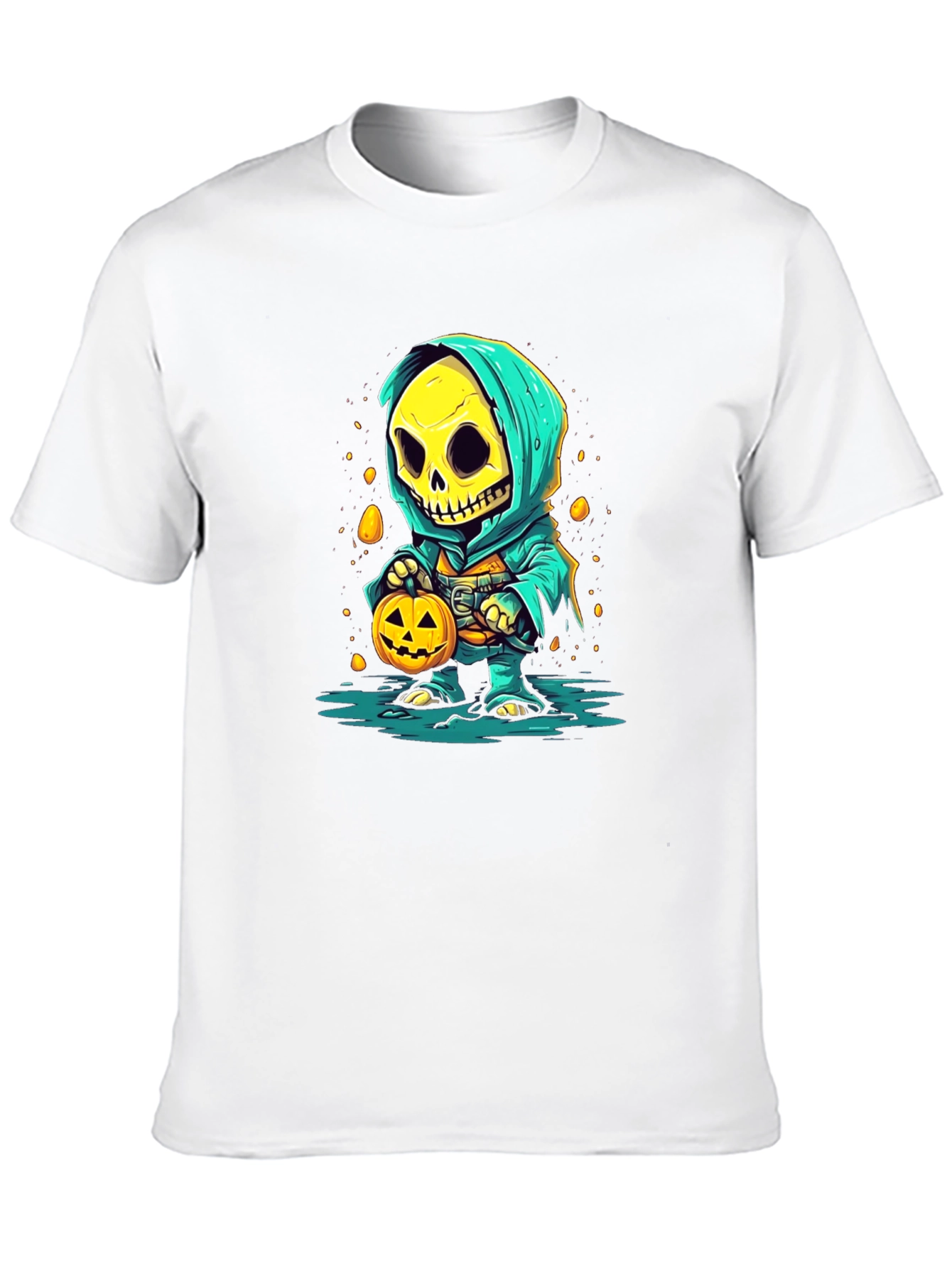 Halloween Skeleton in Hoodie T-Shirt