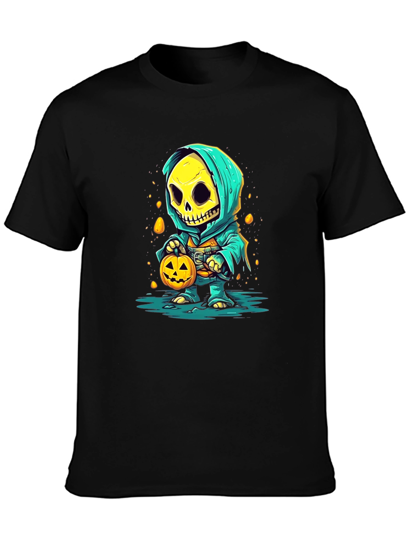 Halloween Skeleton in Hoodie T-Shirt
