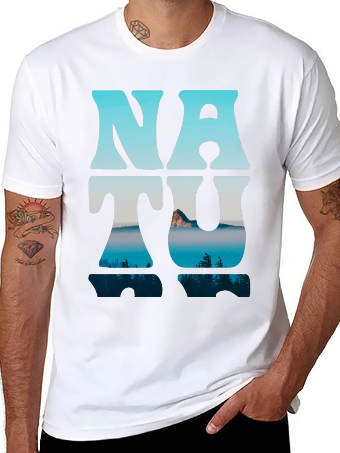 Nature Graphic T-Shirt - Mens Black Tee