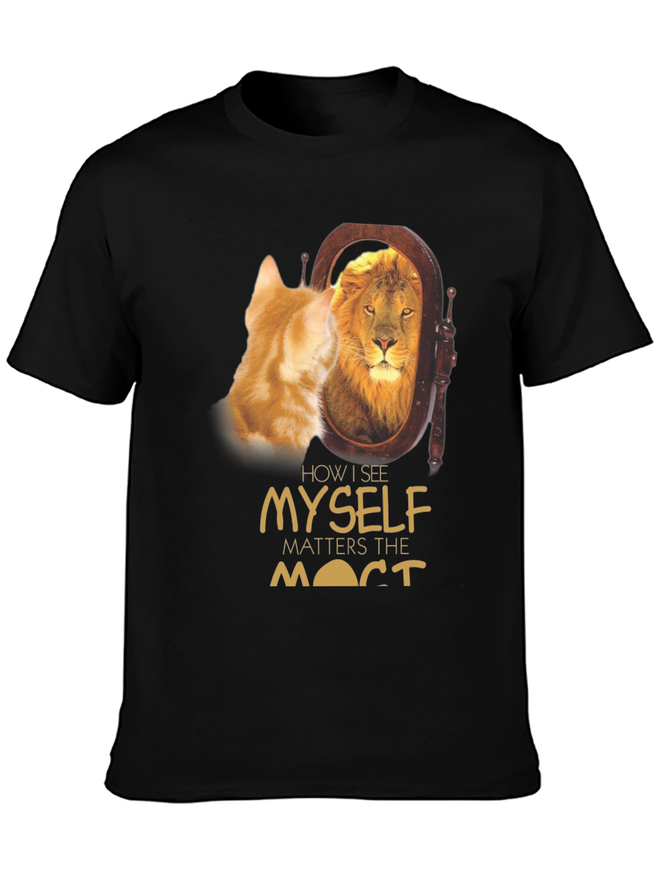 Lion Reflection Graphic Tee - Motivational T-Shirt