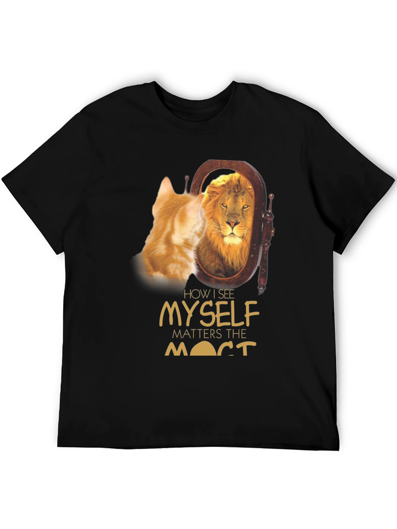Lion Reflection Graphic Tee - Motivational T-Shirt