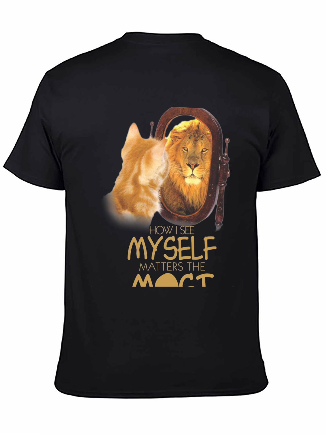 Lion Reflection Graphic Tee - Motivational T-Shirt