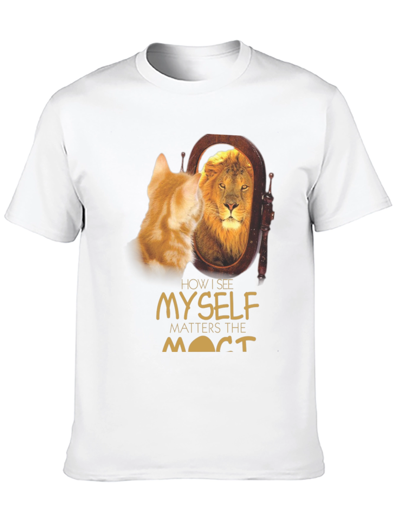 Lion Reflection Graphic Tee - Motivational T-Shirt