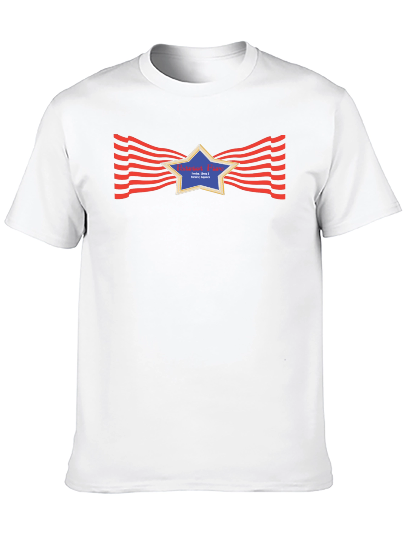 Patriotic Star Graphic Black T-Shirt