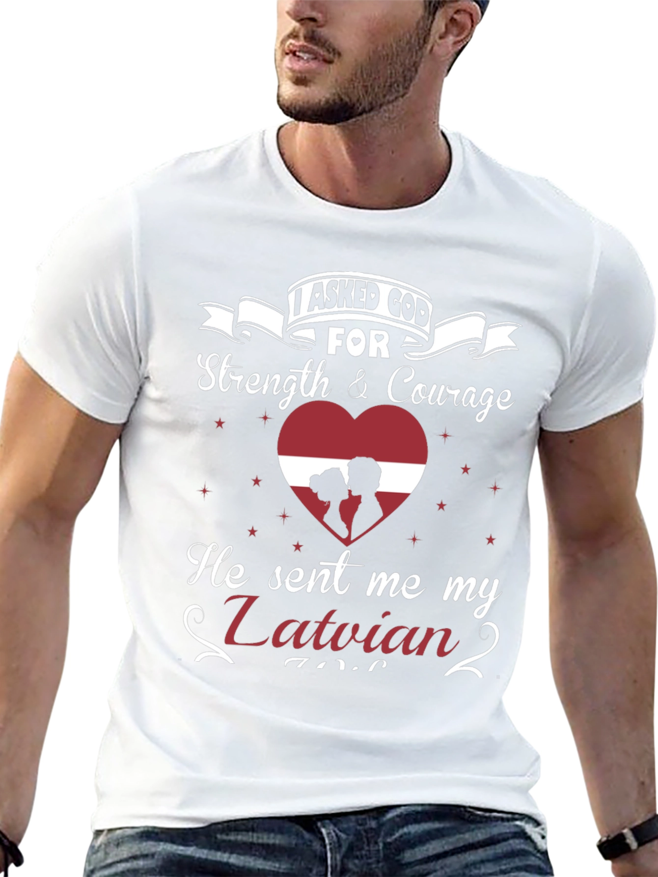 Latvian Pride T-Shirt - Strength & Courage Design