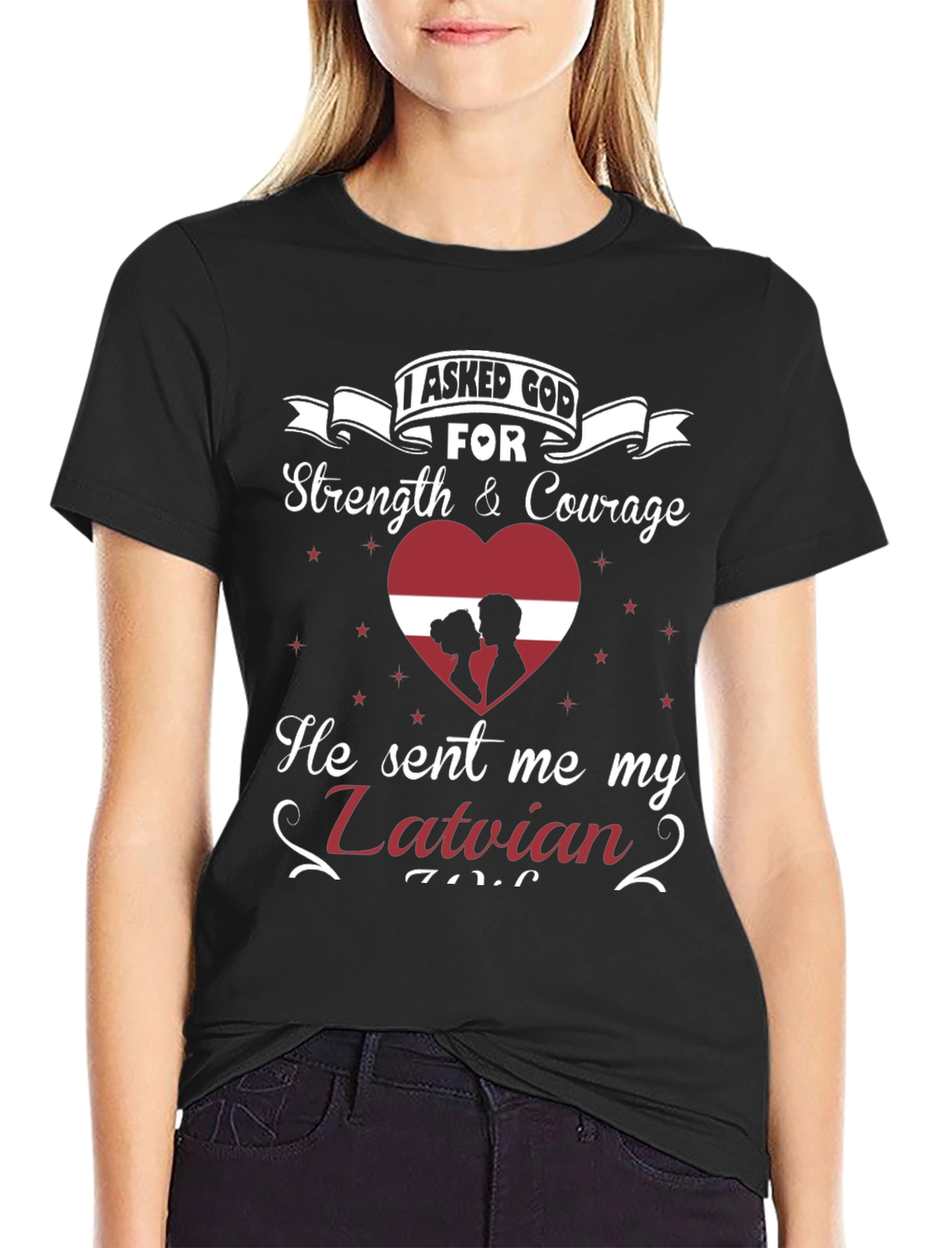 Latvian Pride T-Shirt - Strength & Courage Design