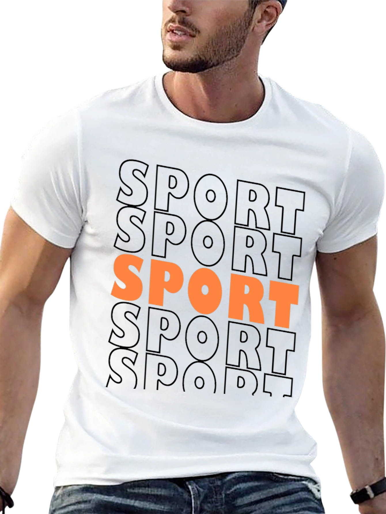 Sport Graphic Print Crew Neck T-Shirt