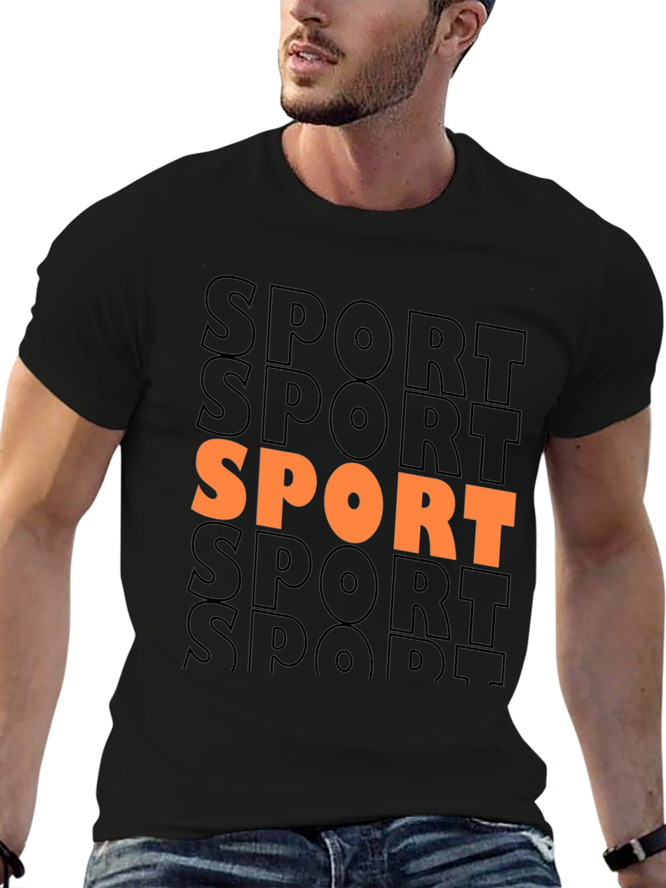 Sport Graphic Print Crew Neck T-Shirt