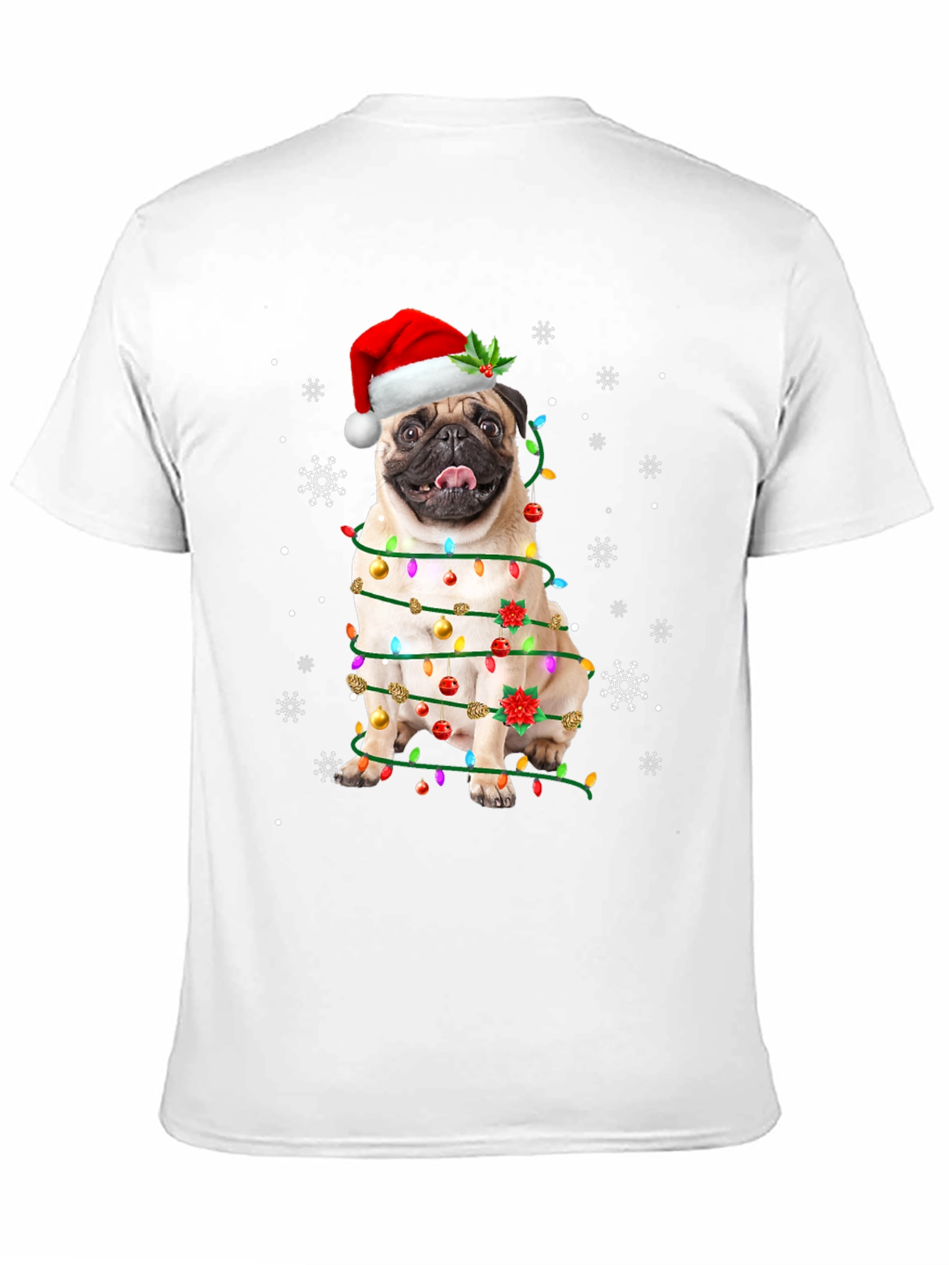 Festive Pug Christmas T-Shirt - Holiday Dog Tee