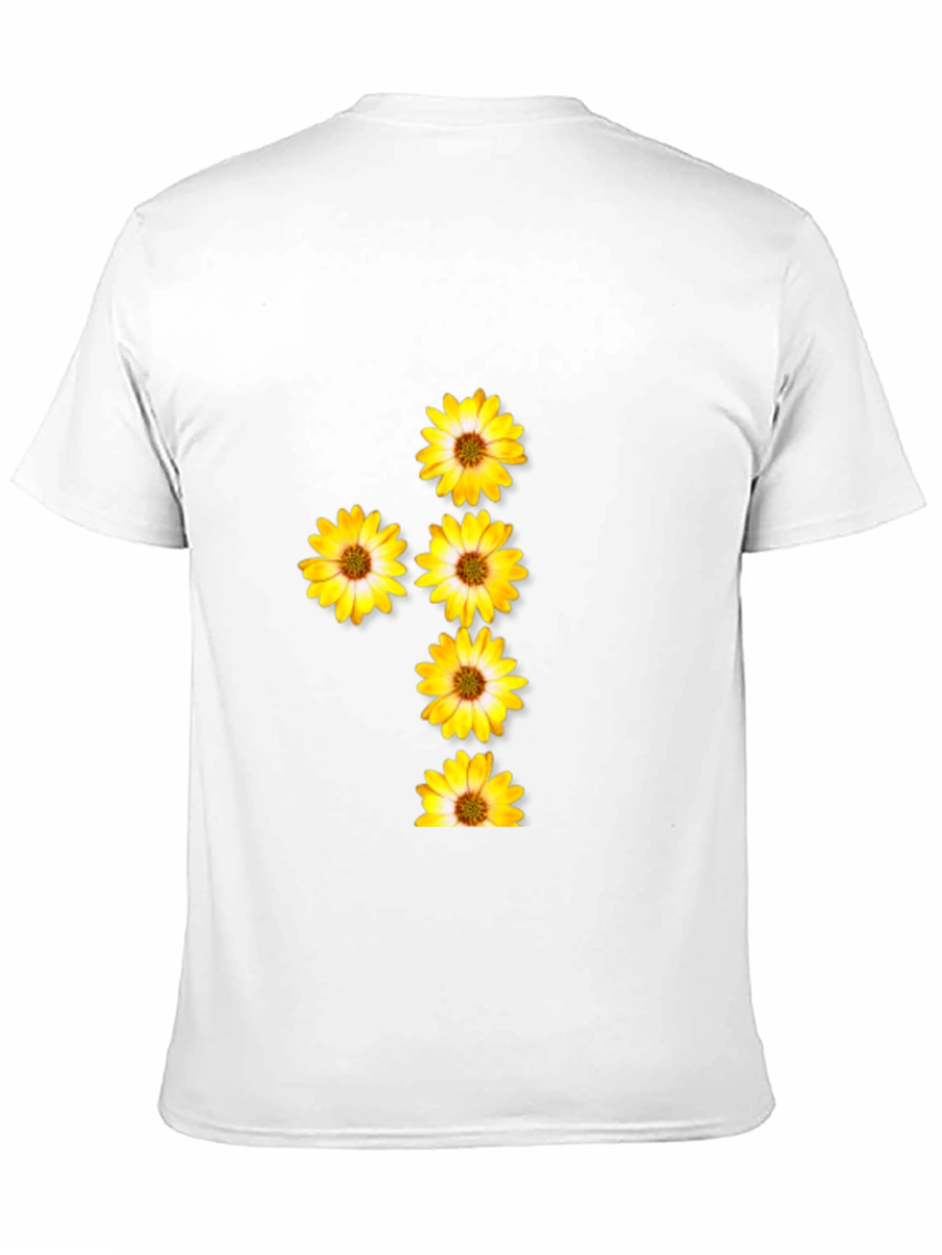 Black T-Shirt with Floral Daisy Design