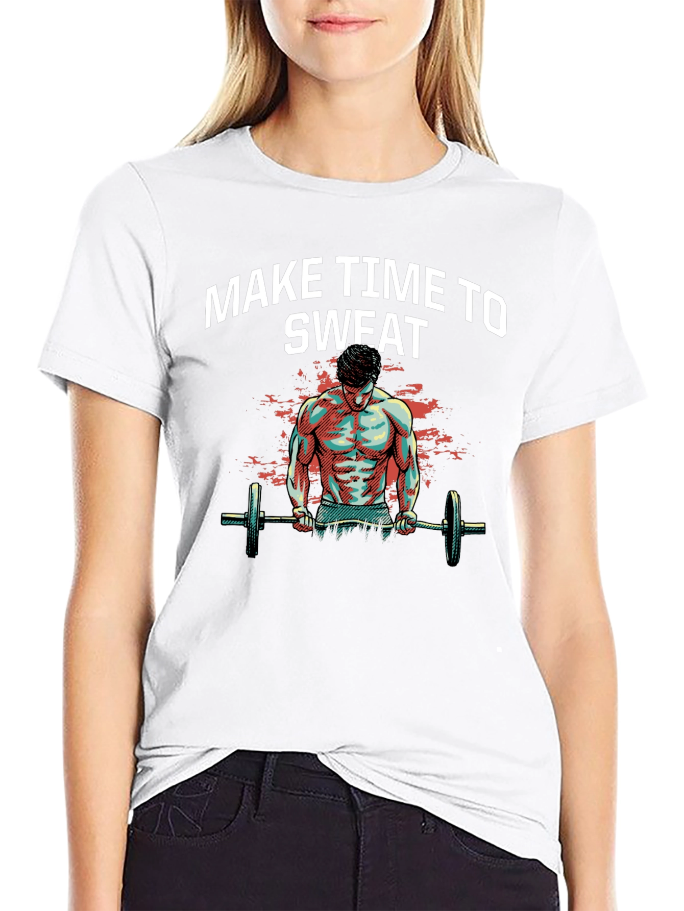Make Time to Sweat Black Graphic T-Shirt