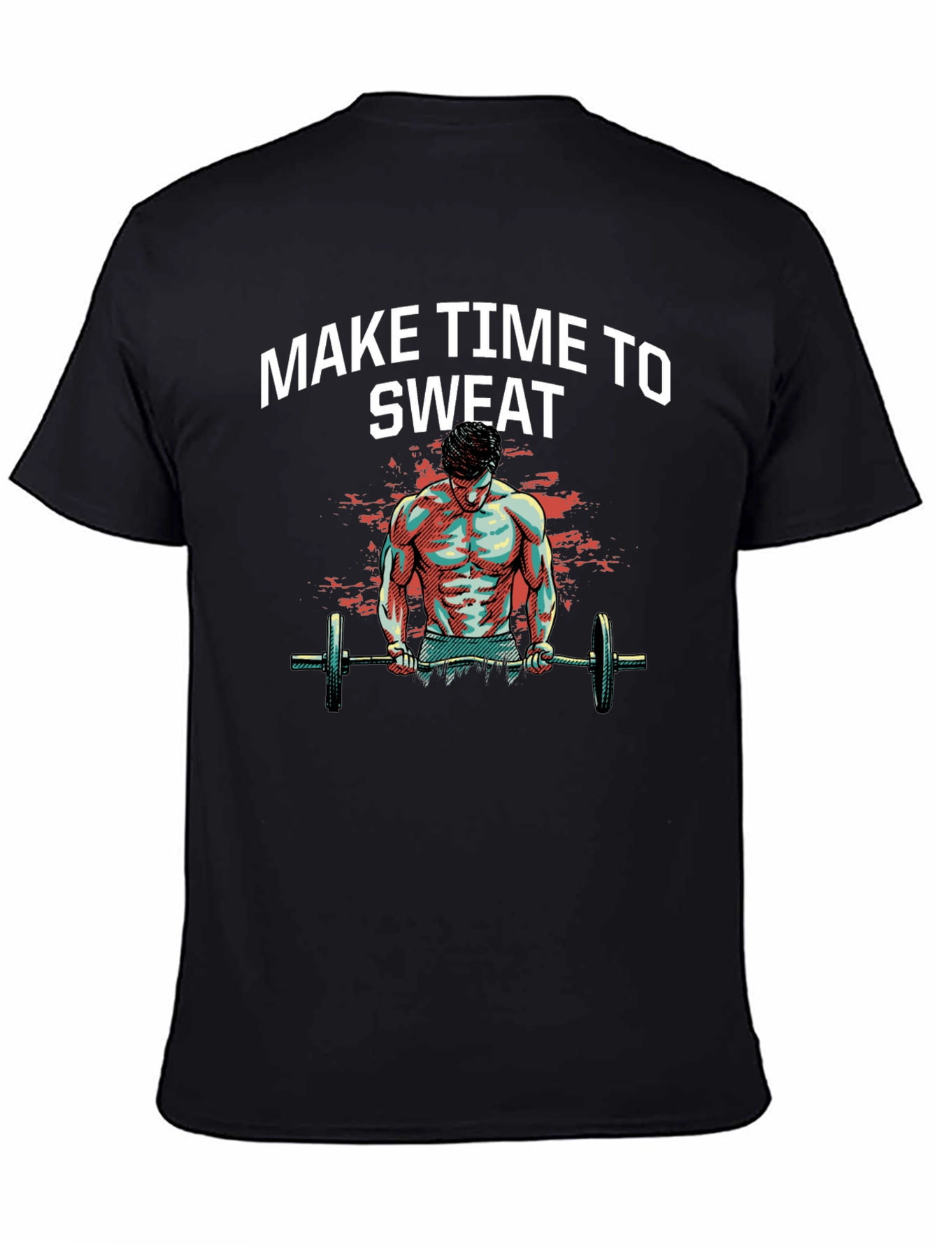 Make Time to Sweat Black Graphic T-Shirt