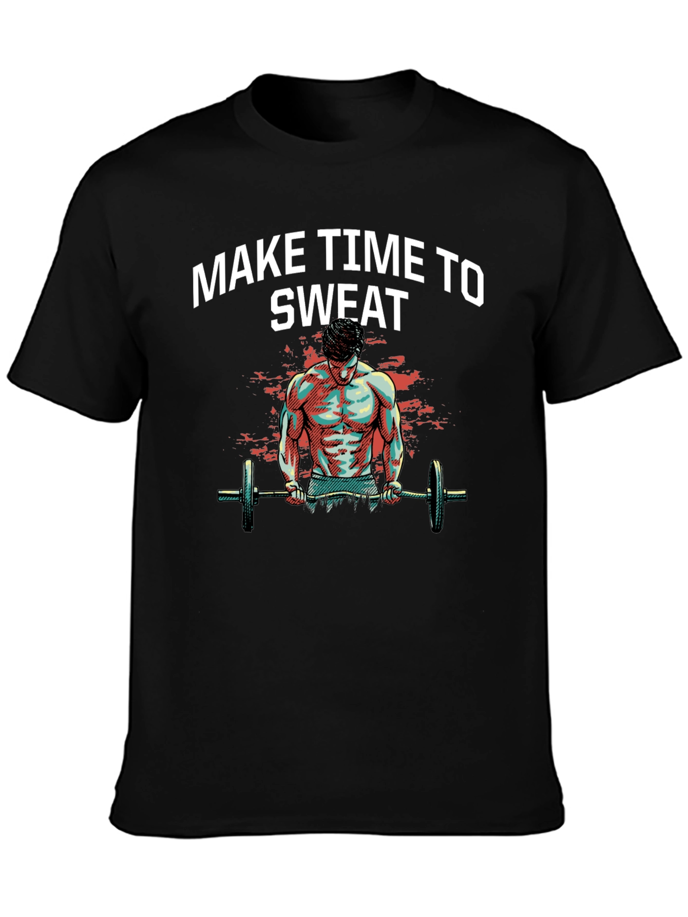 Make Time to Sweat Black Graphic T-Shirt
