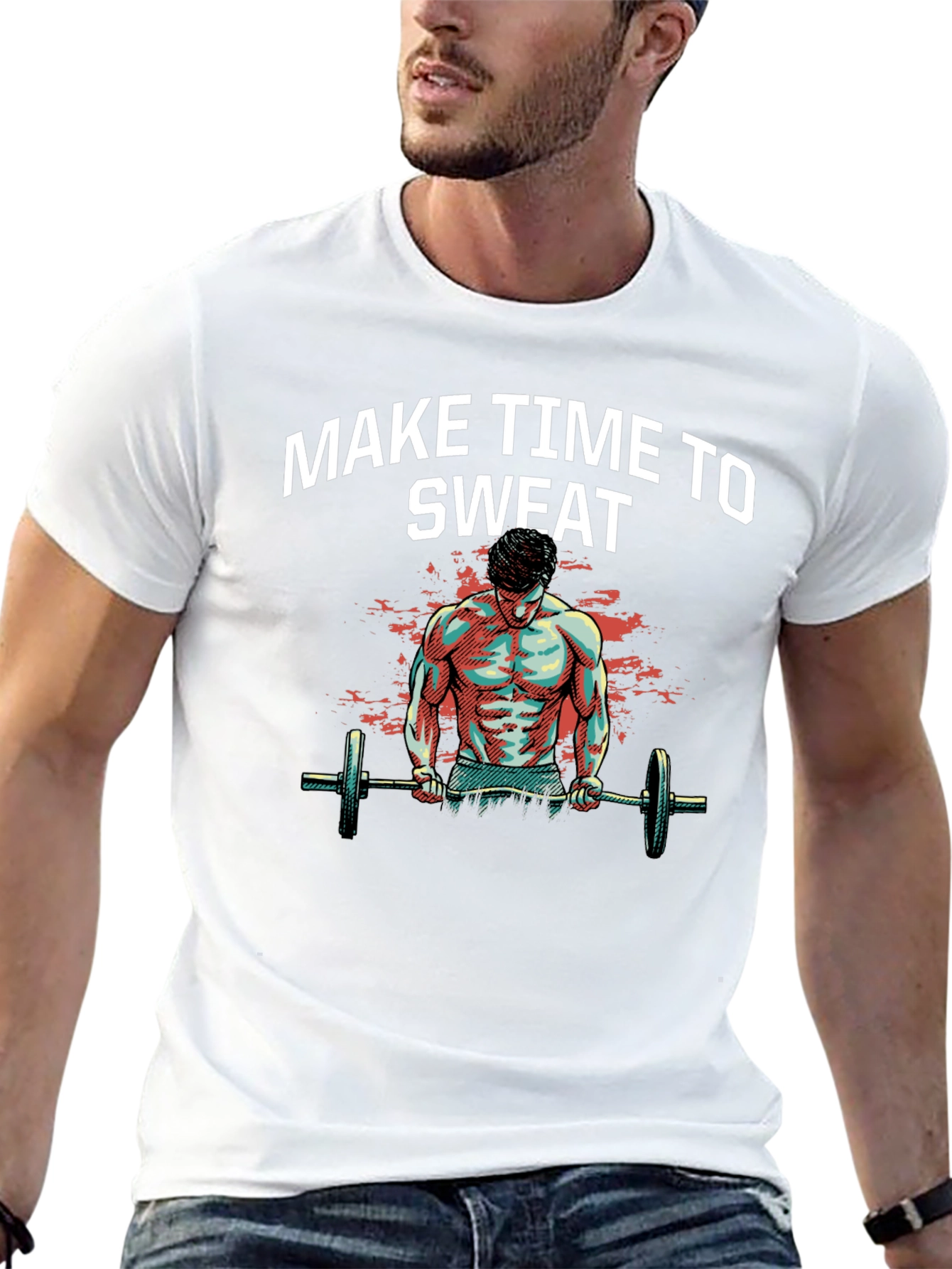 Make Time to Sweat Black Graphic T-Shirt