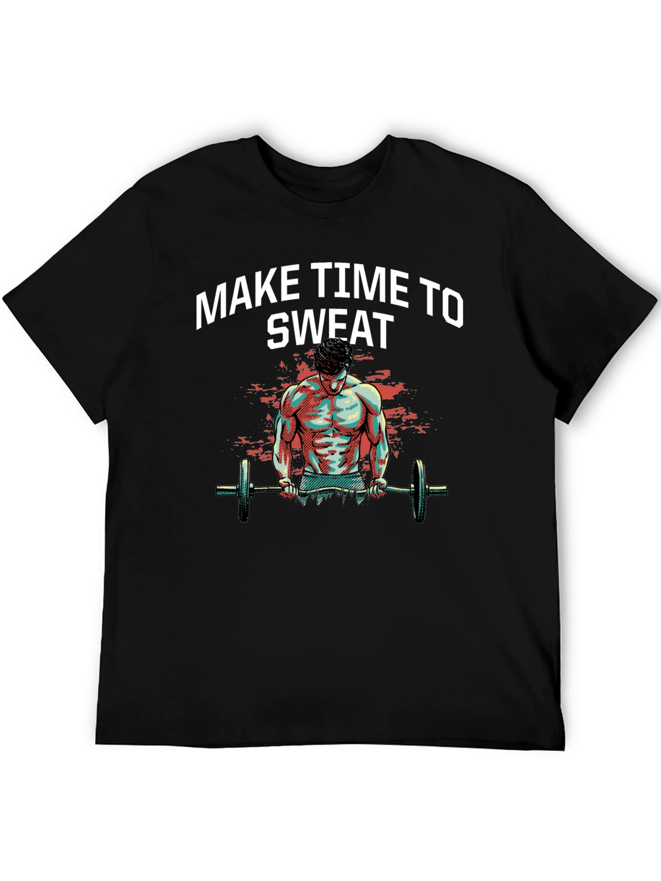 Make Time to Sweat Black Graphic T-Shirt