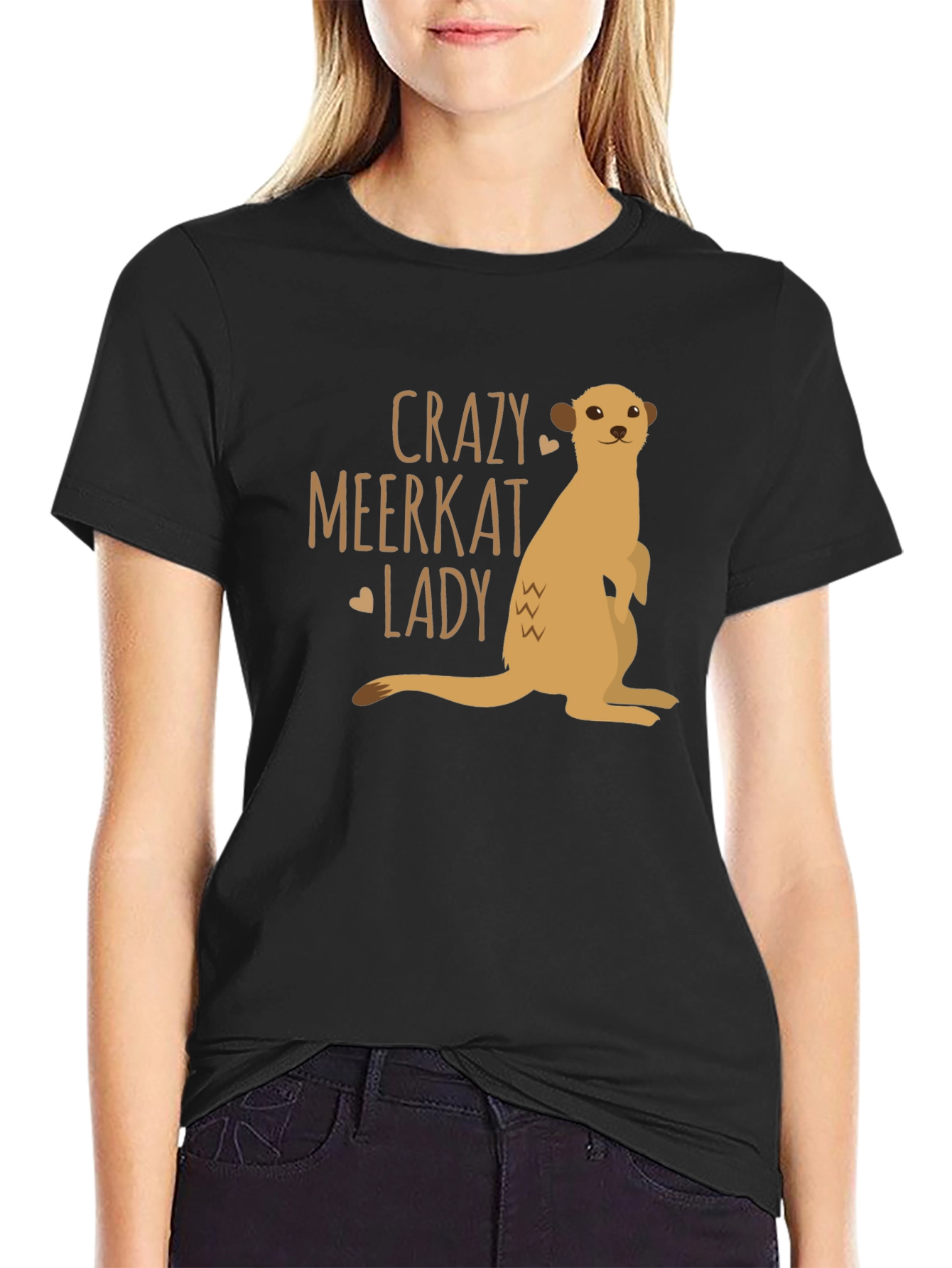 Crazy Meerkat Lady T-Shirt - Novelty Animal Lover Tee