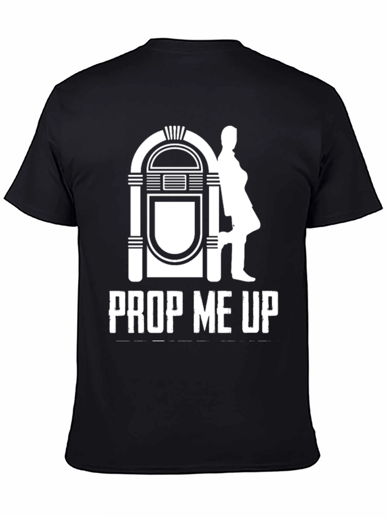 Retro Jukebox Prop Me Up T-Shirt - Black