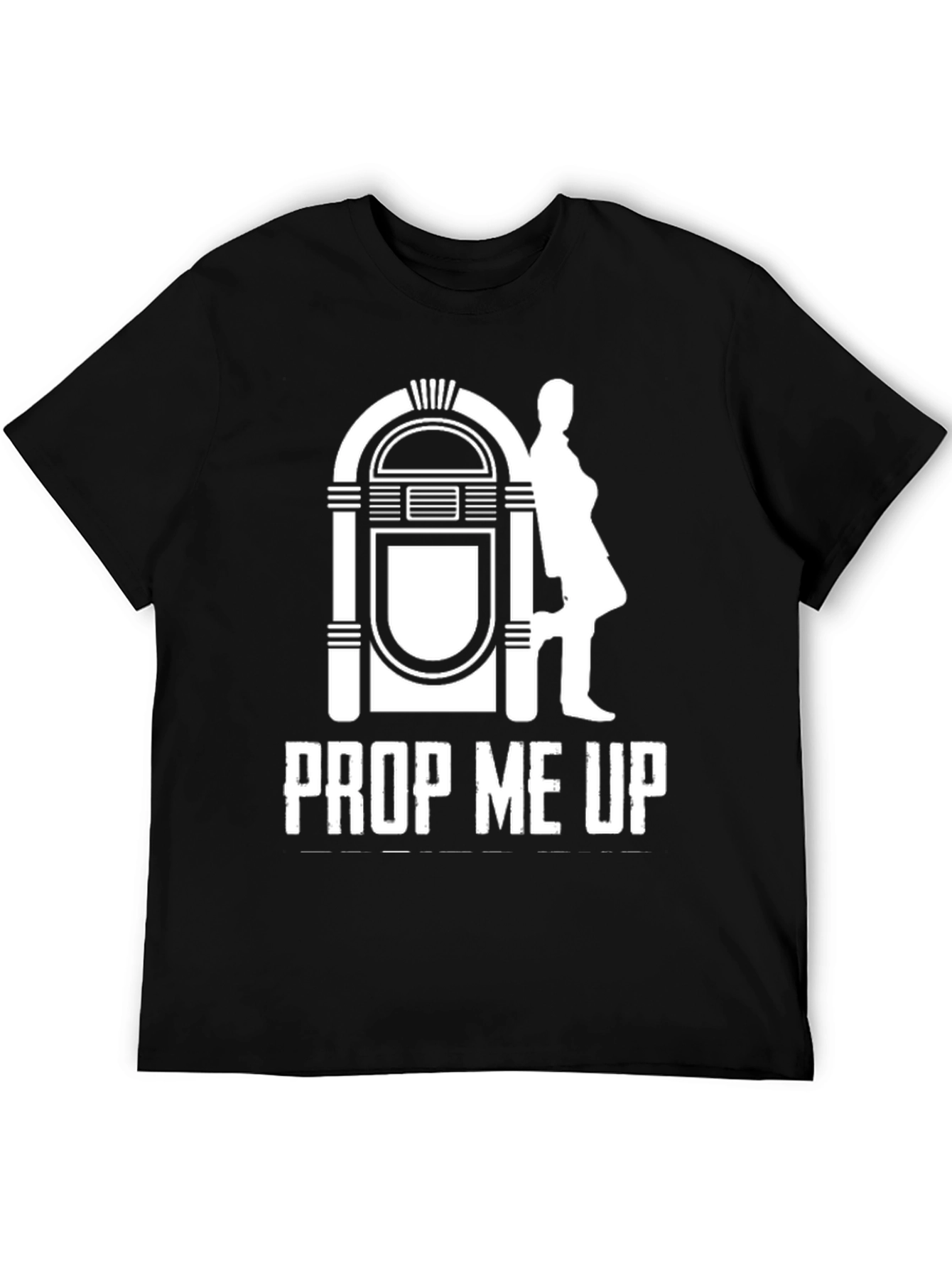 Retro Jukebox Prop Me Up T-Shirt - Black