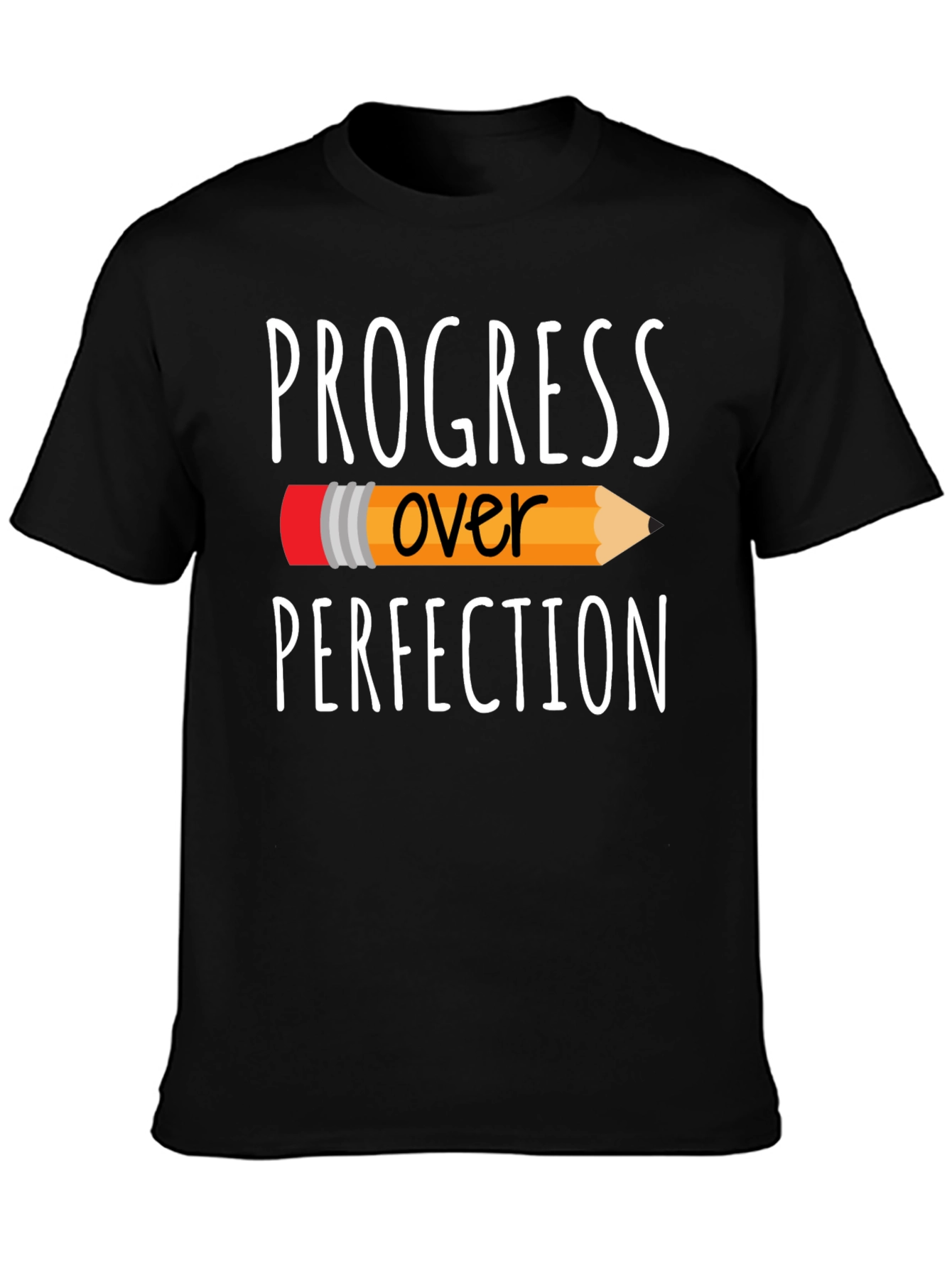 Progress Over Perfection Graphic Tee - Black T-Shirt