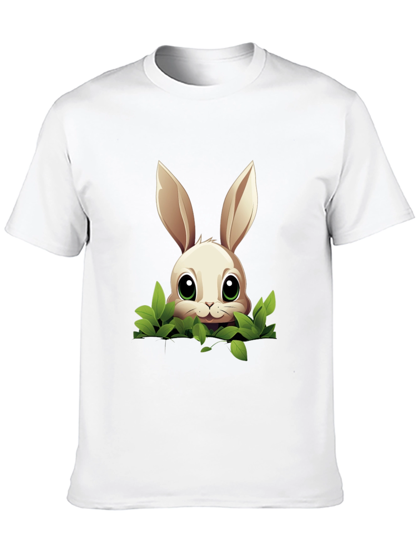 Bunny in Bushes Black T-Shirt