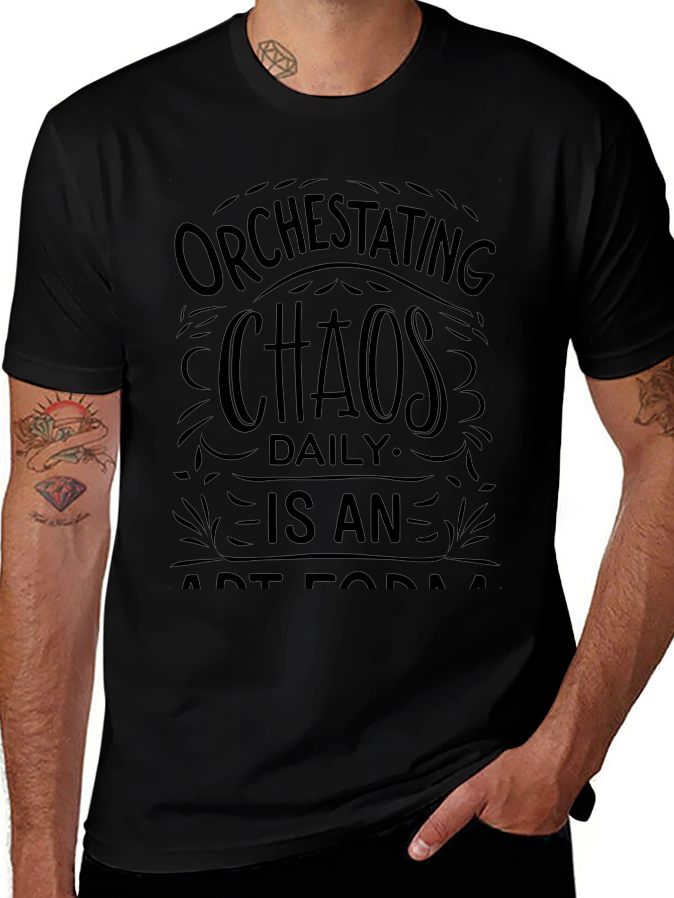 Orchestrating Chaos Daily T-Shirt - Black Graphic Tee