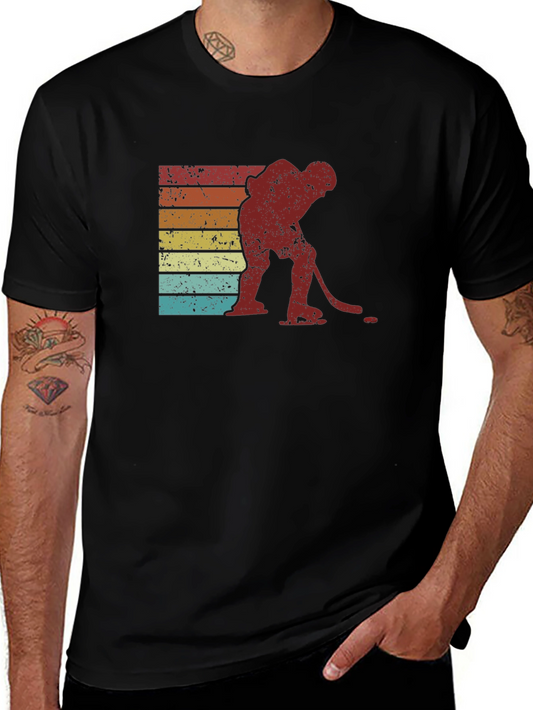 Vintage Hockey Player Graphic T-Shirt