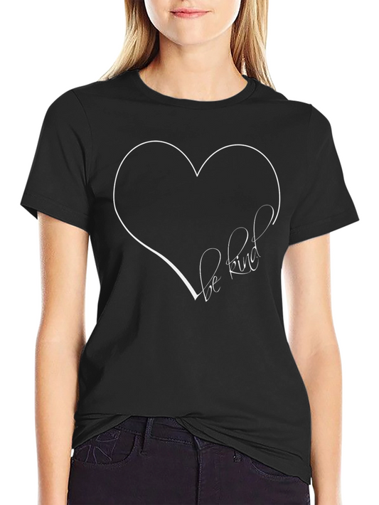 Be Kind Heart Graphic Tee - Soft Black T-Shirt