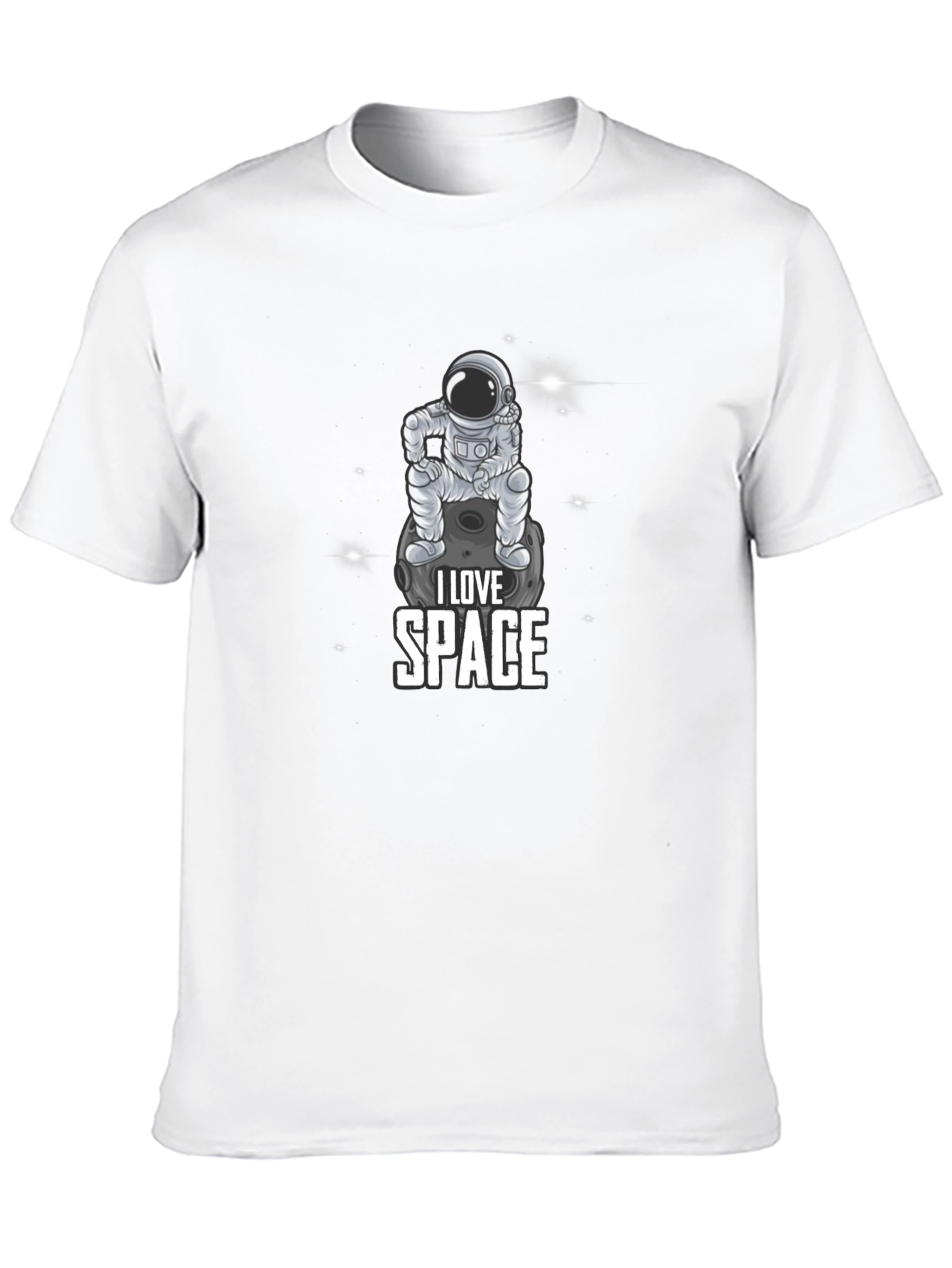 I Love Space Astronaut Graphic Black T-Shirt
