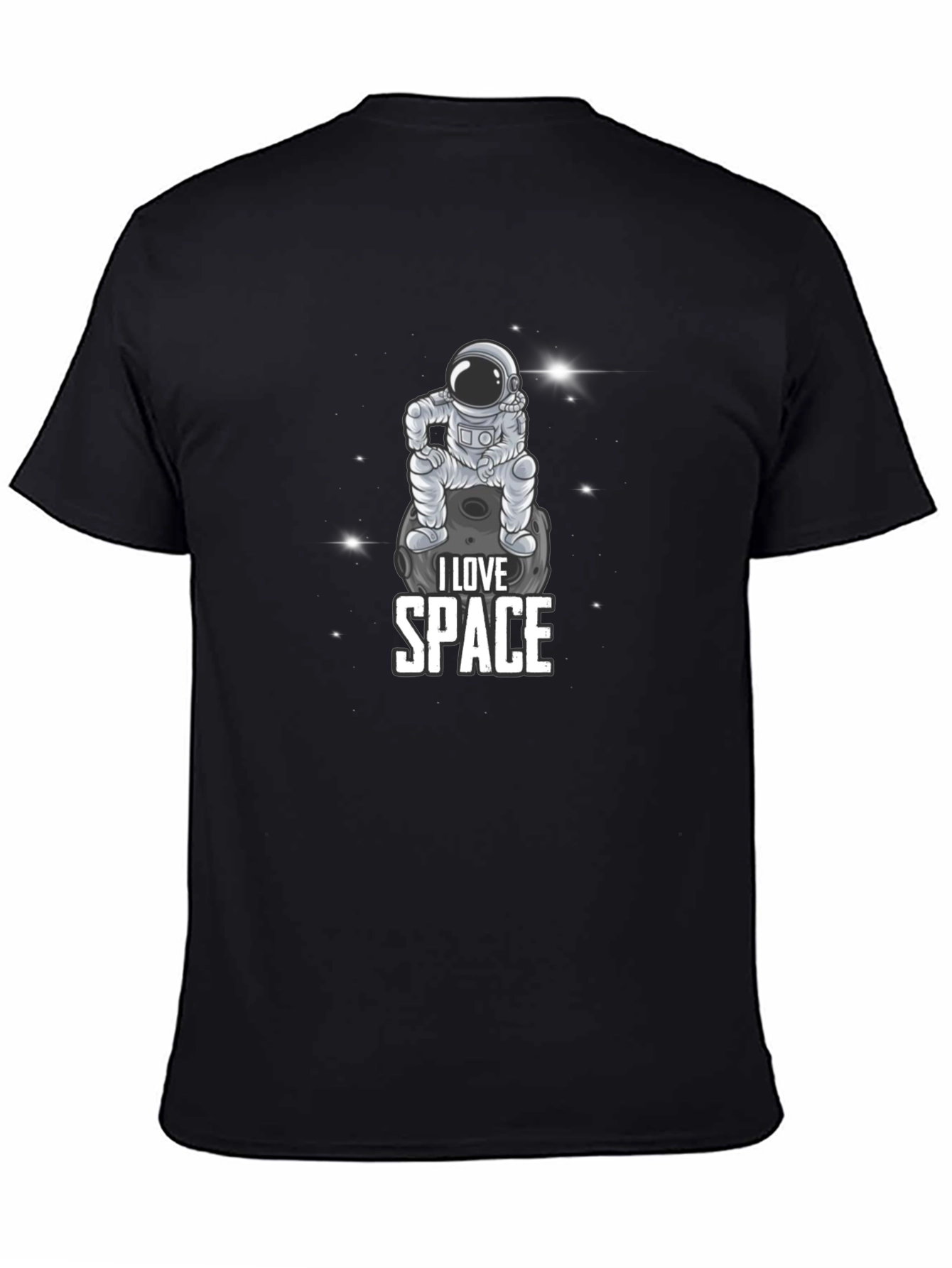 I Love Space Astronaut Graphic Black T-Shirt