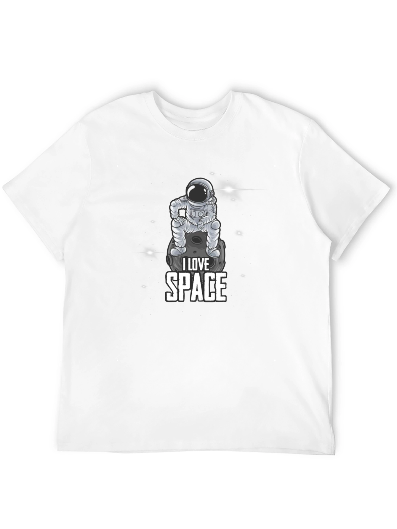 I Love Space Astronaut Graphic Black T-Shirt