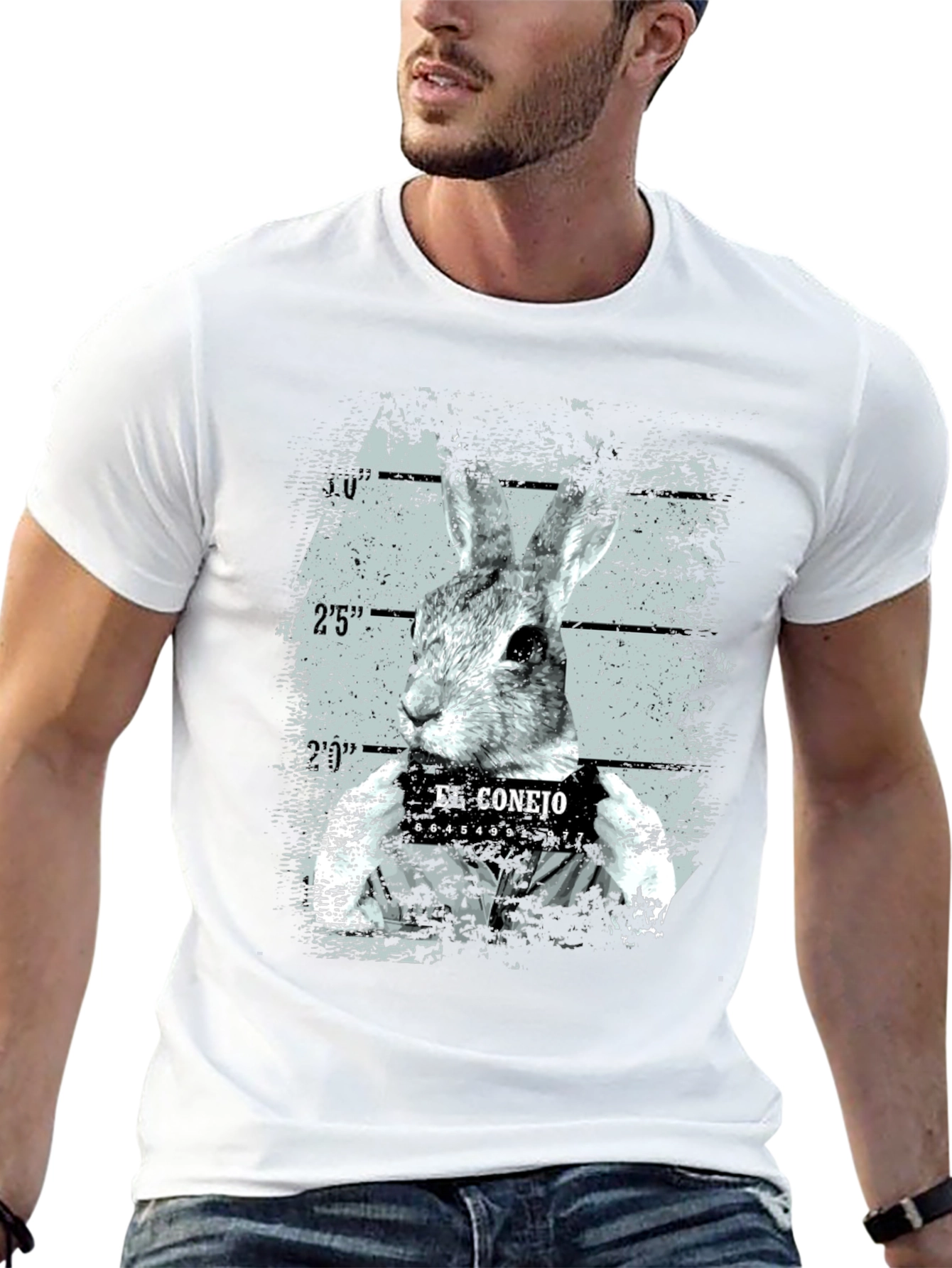 El Conejo Mugshot Tee - Funny Rabbit T-Shirt