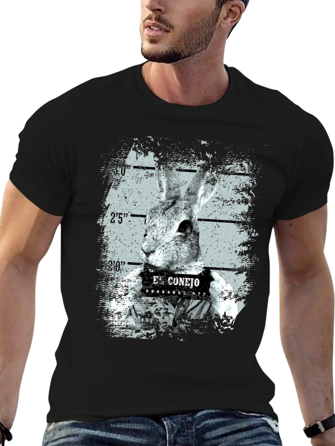 El Conejo Mugshot Tee - Funny Rabbit T-Shirt