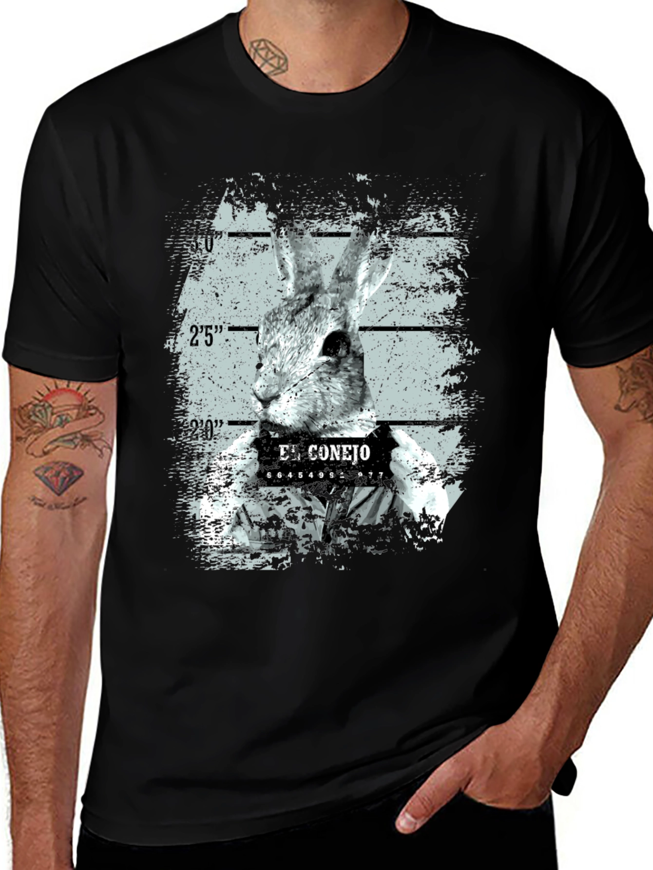 El Conejo Mugshot Tee - Funny Rabbit T-Shirt