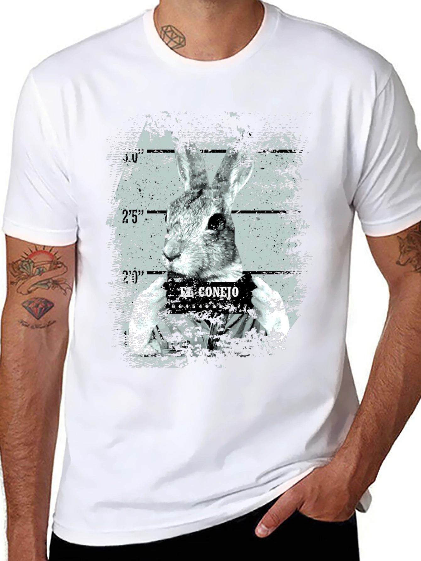El Conejo Mugshot Tee - Funny Rabbit T-Shirt