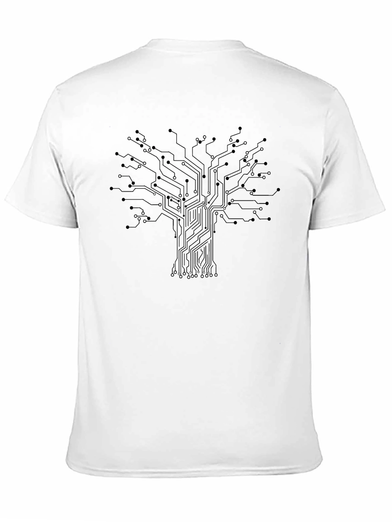 Tech Tree Black T-Shirt - Modern Circuit Board Design