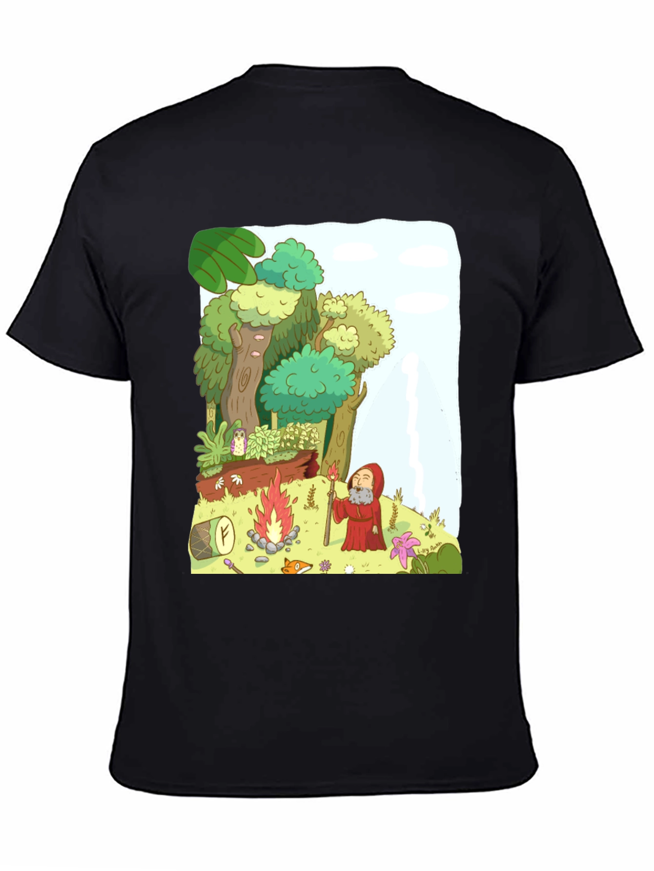 Cartoon Forest Campfire T-Shirt