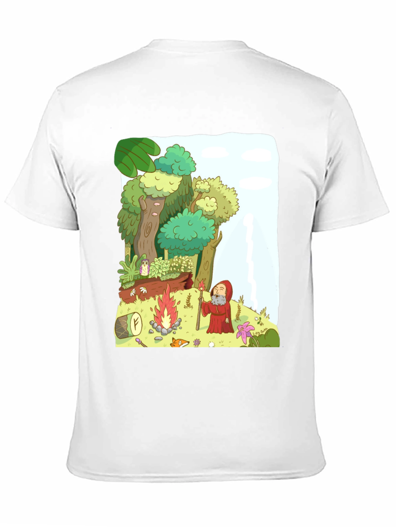 Cartoon Forest Campfire T-Shirt