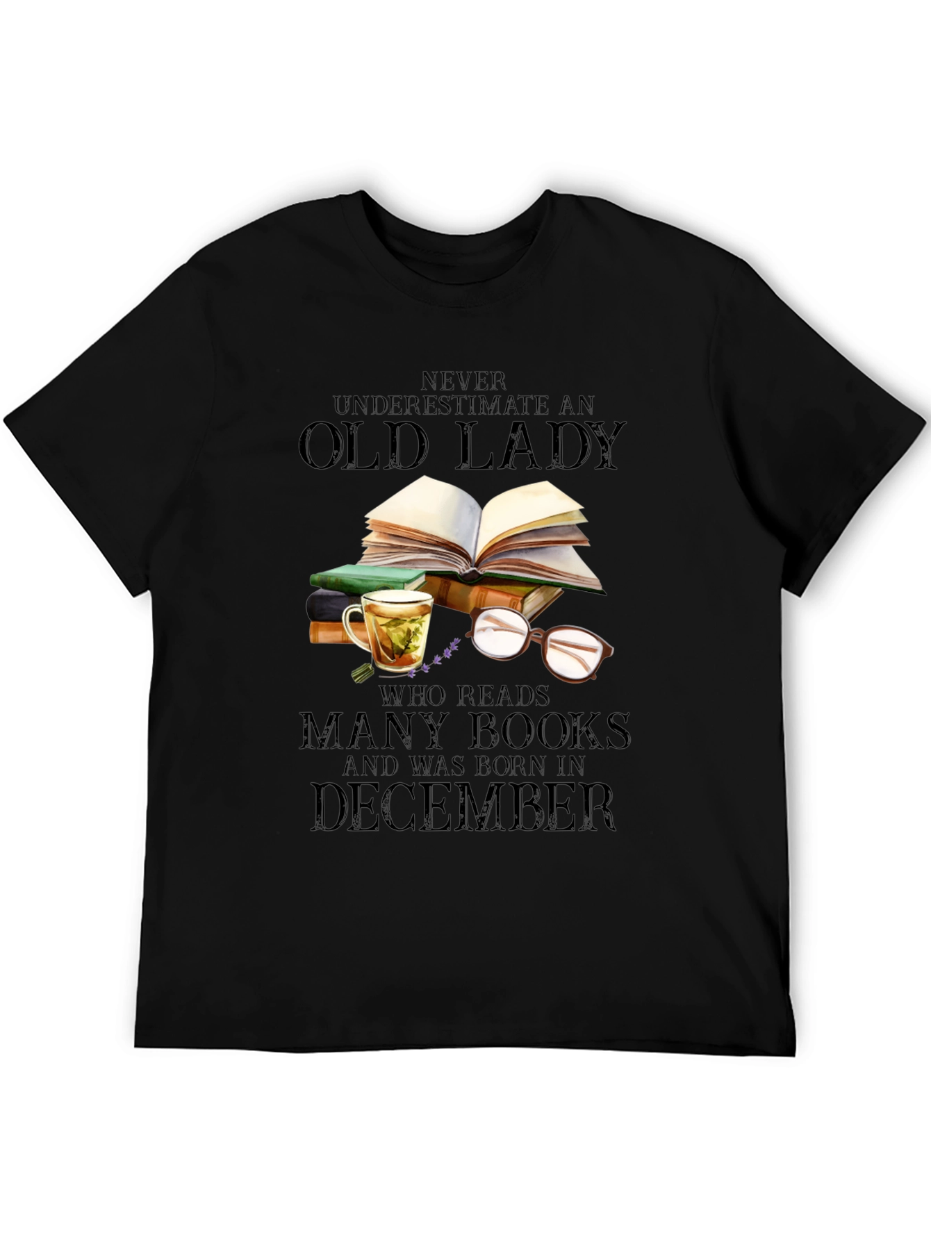 Never Underestimate Old Lady Reads T-Shirt