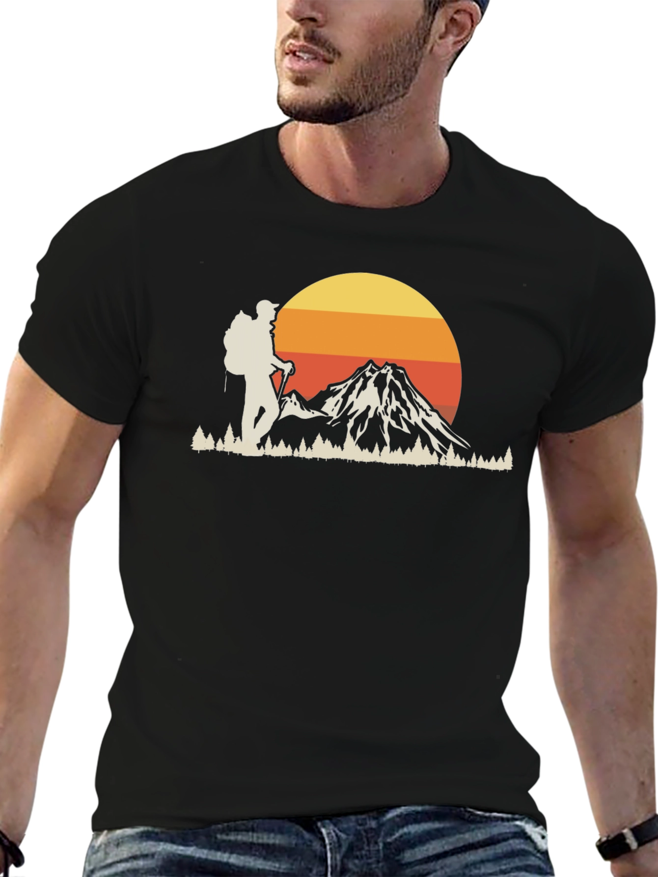 Mountain Hiker Graphic Tee - Outdoor Adventure Shirt