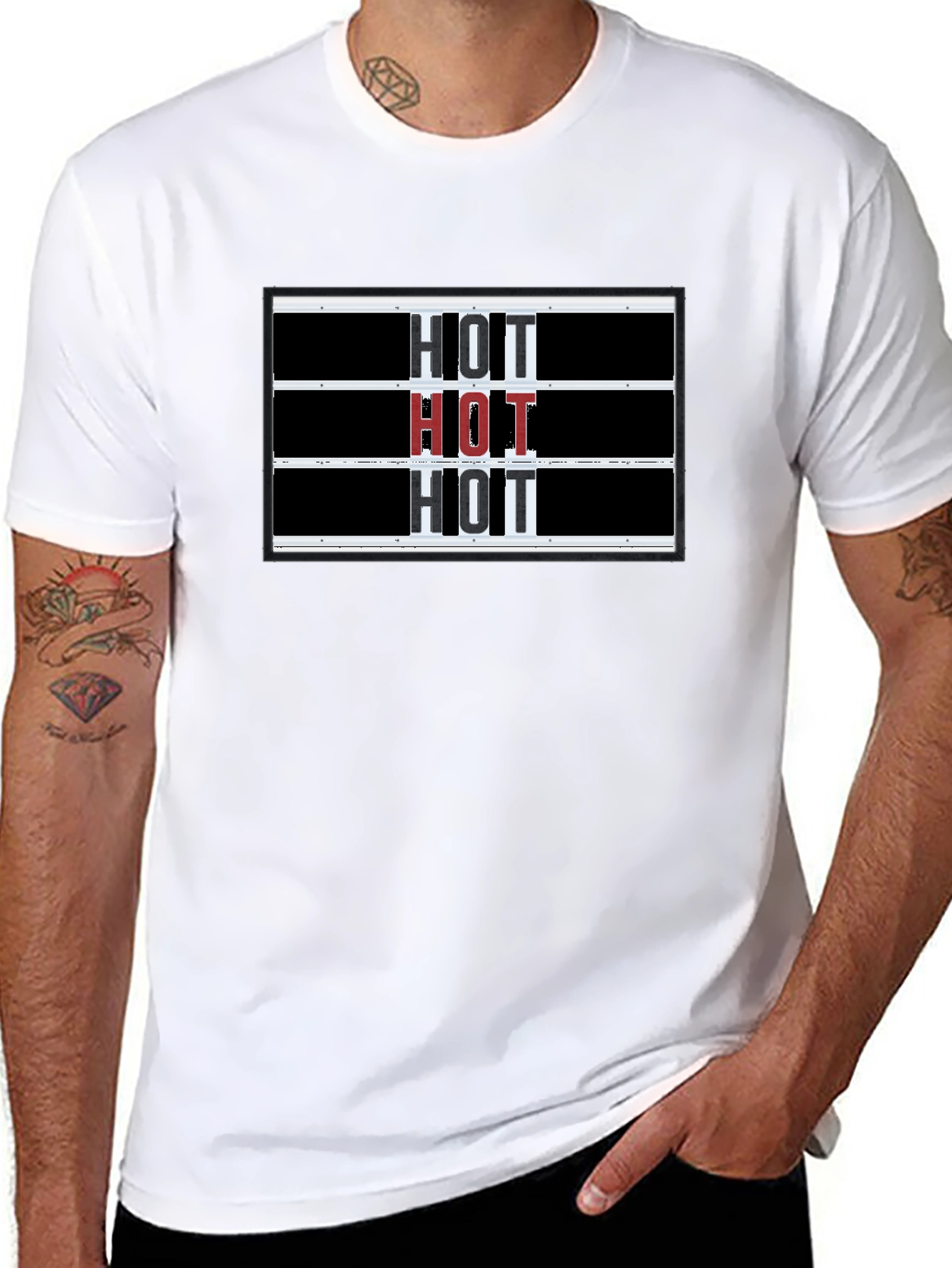 Hot Graphic Print Black T-Shirt