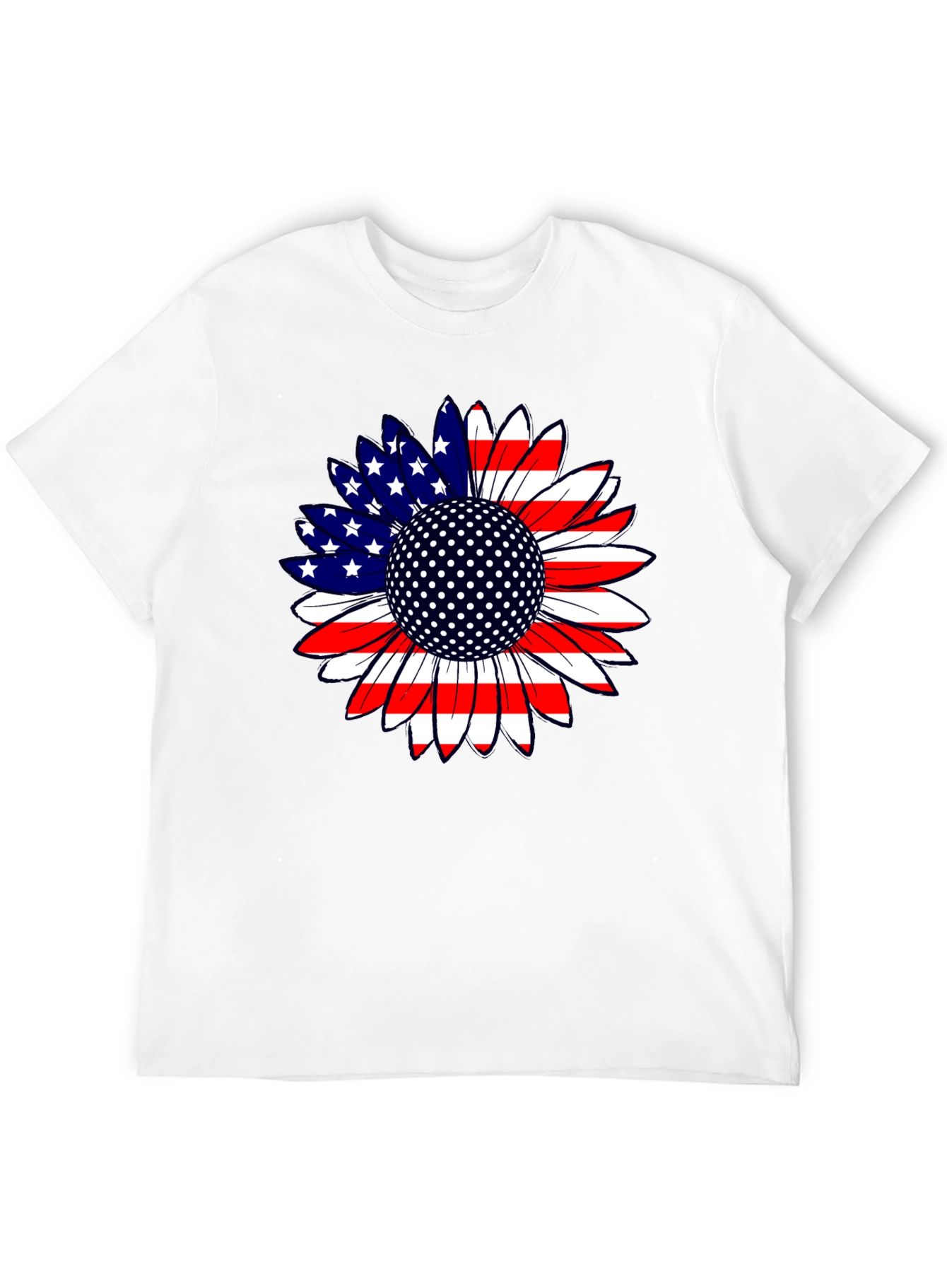 American Flag Sunflower Golf Ball T-Shirt