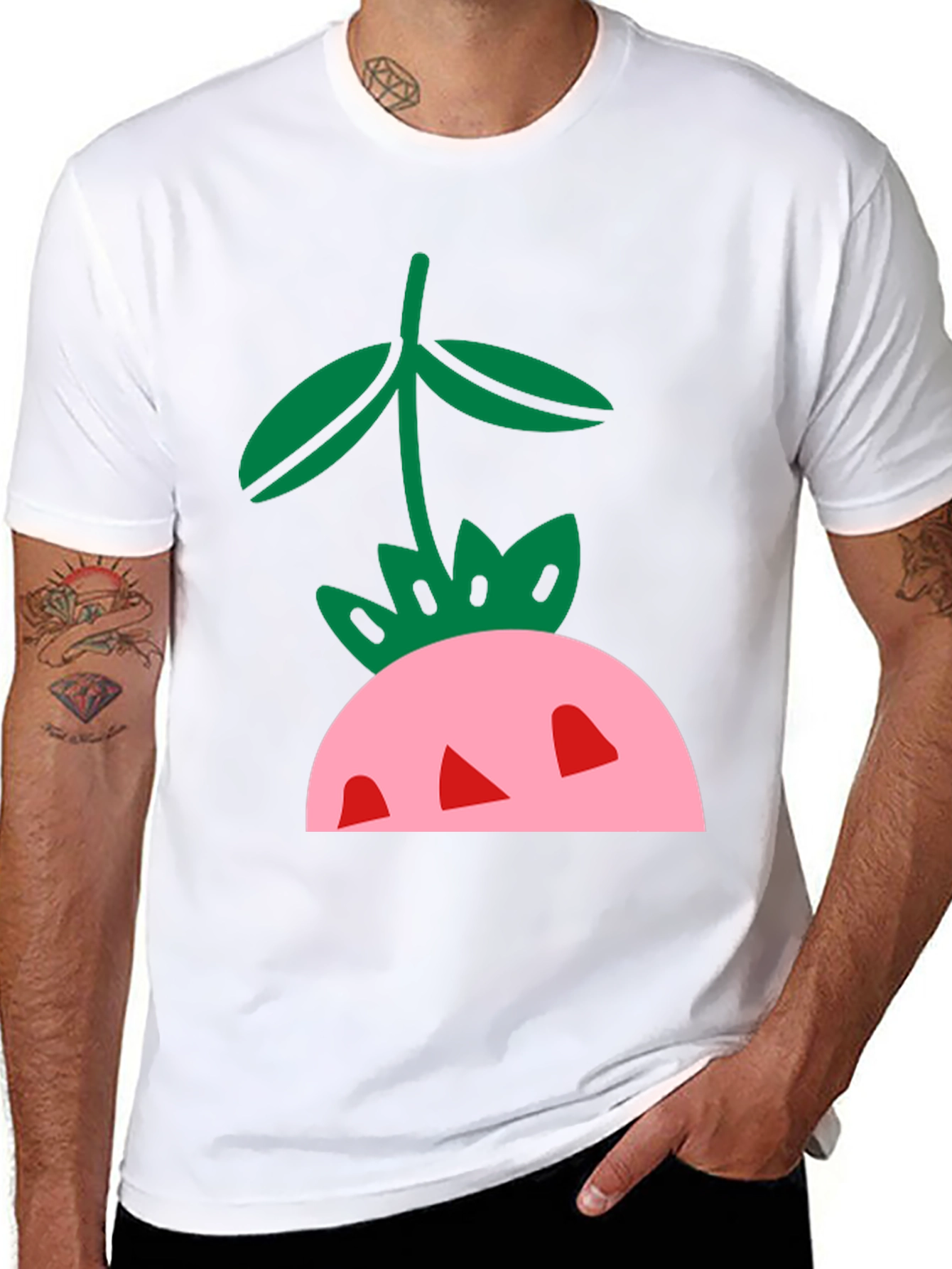 Strawberry Graphic Tee - Unique Fruit Design