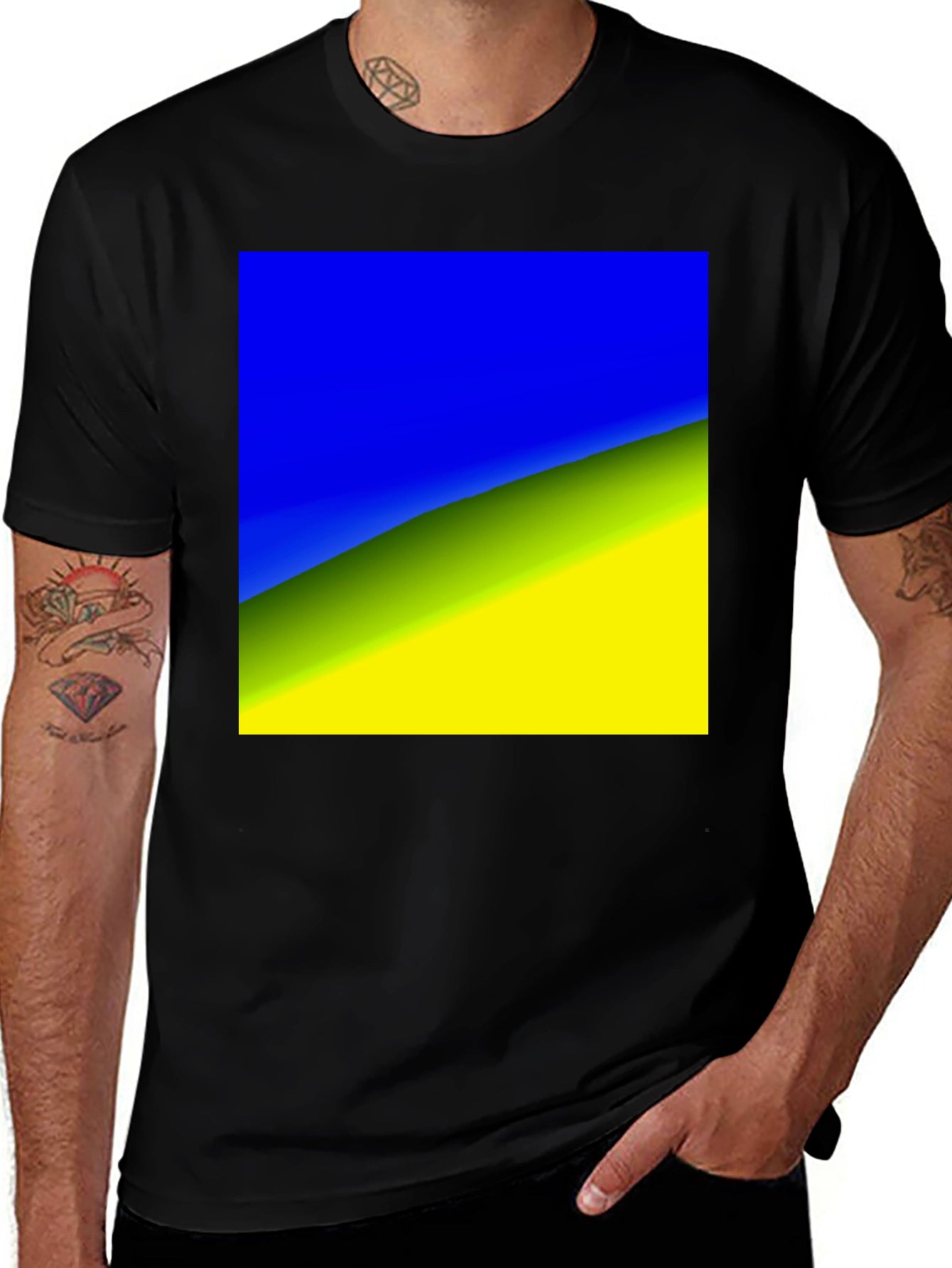 Ukraine Flag T-Shirt - Black Tee