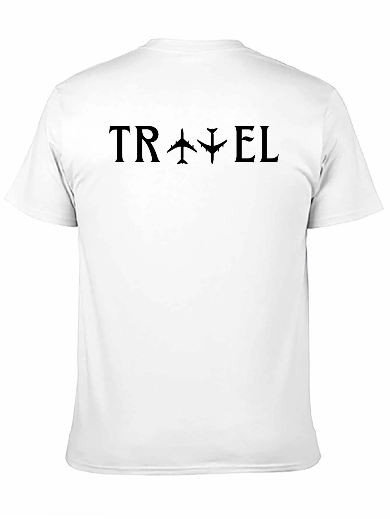 Travel Airplane Graphic T-Shirt - Black Cotton Tee